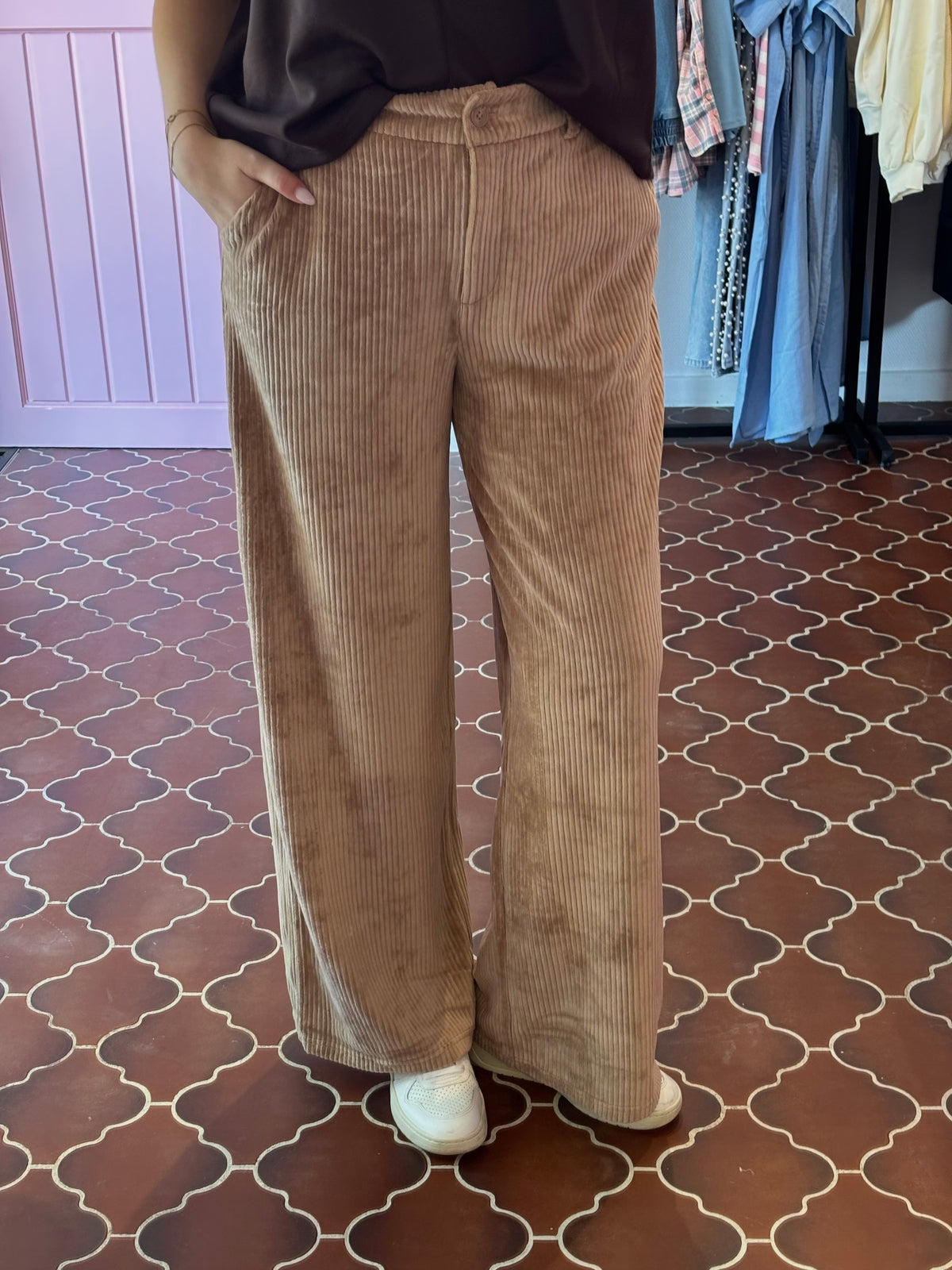 ICHI -  camelbruine broek