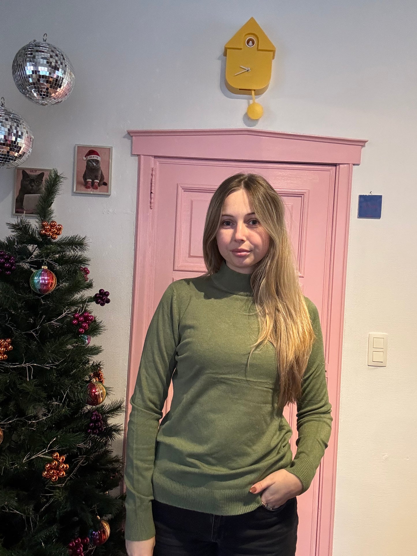 Juliette's turtle trui met cashmere - khaki