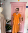 badstof jurk oranje
