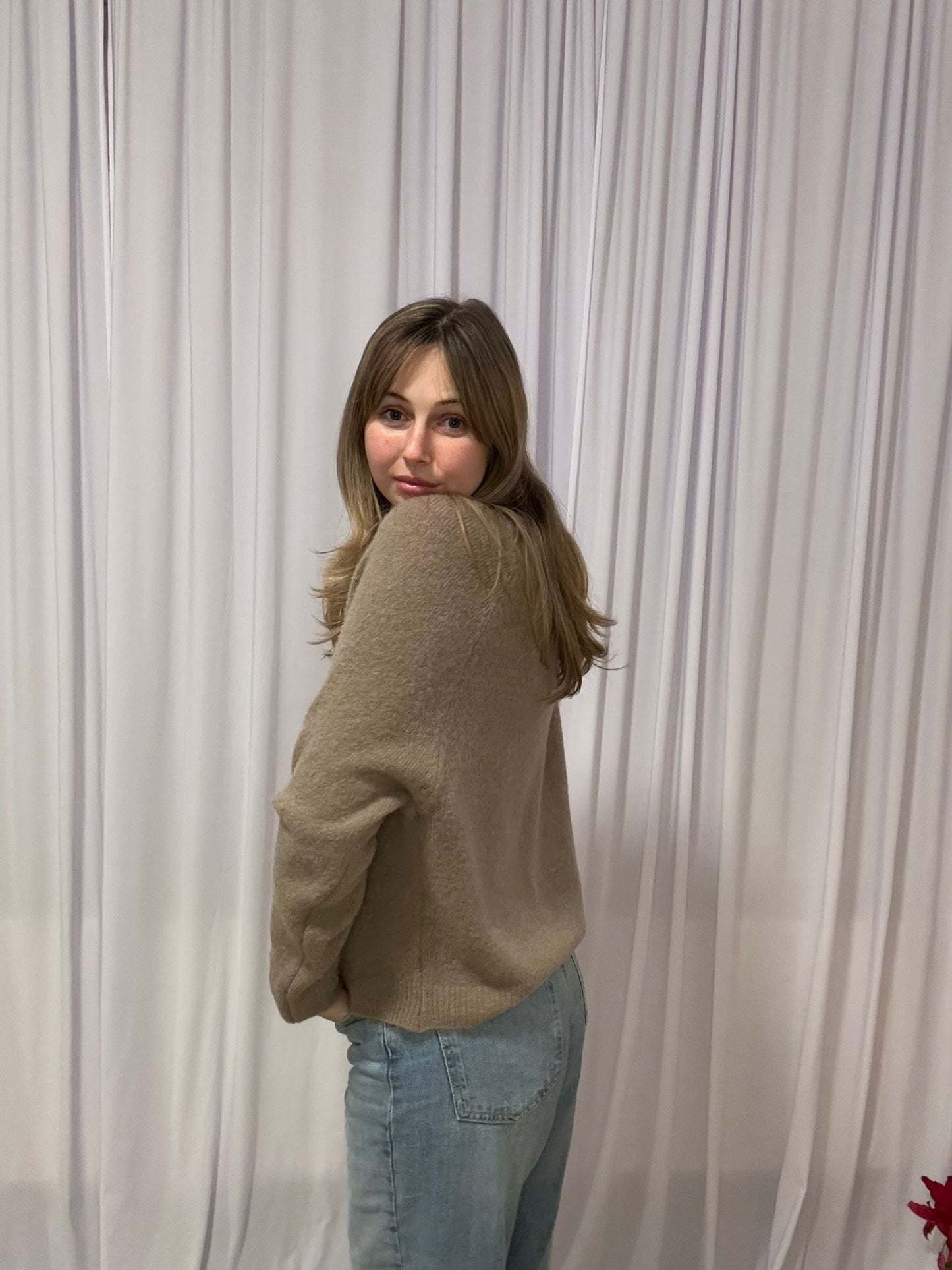 Juliette's licht bruine cardigan