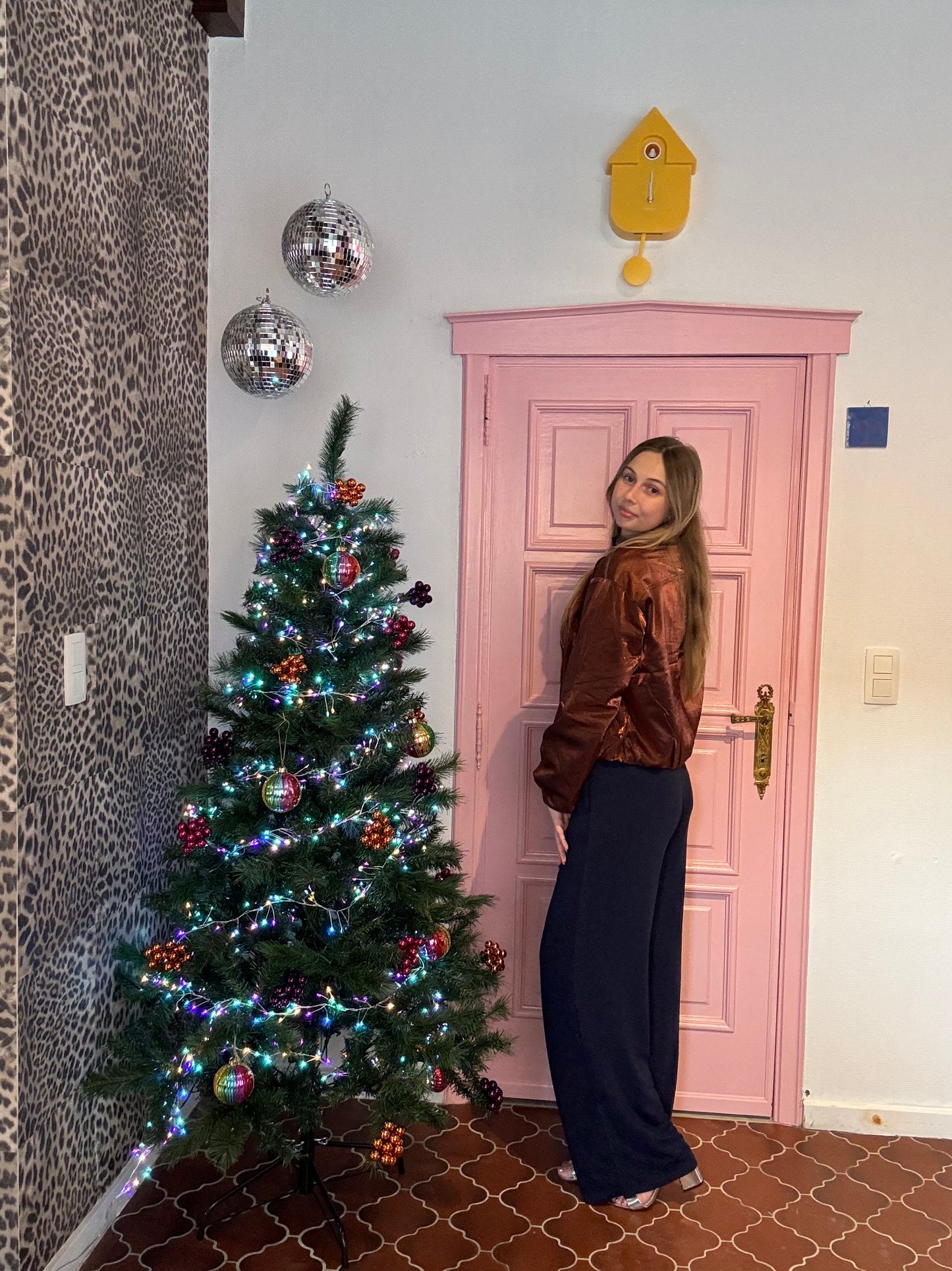 FLURESK - donkerblauwe glitter broek