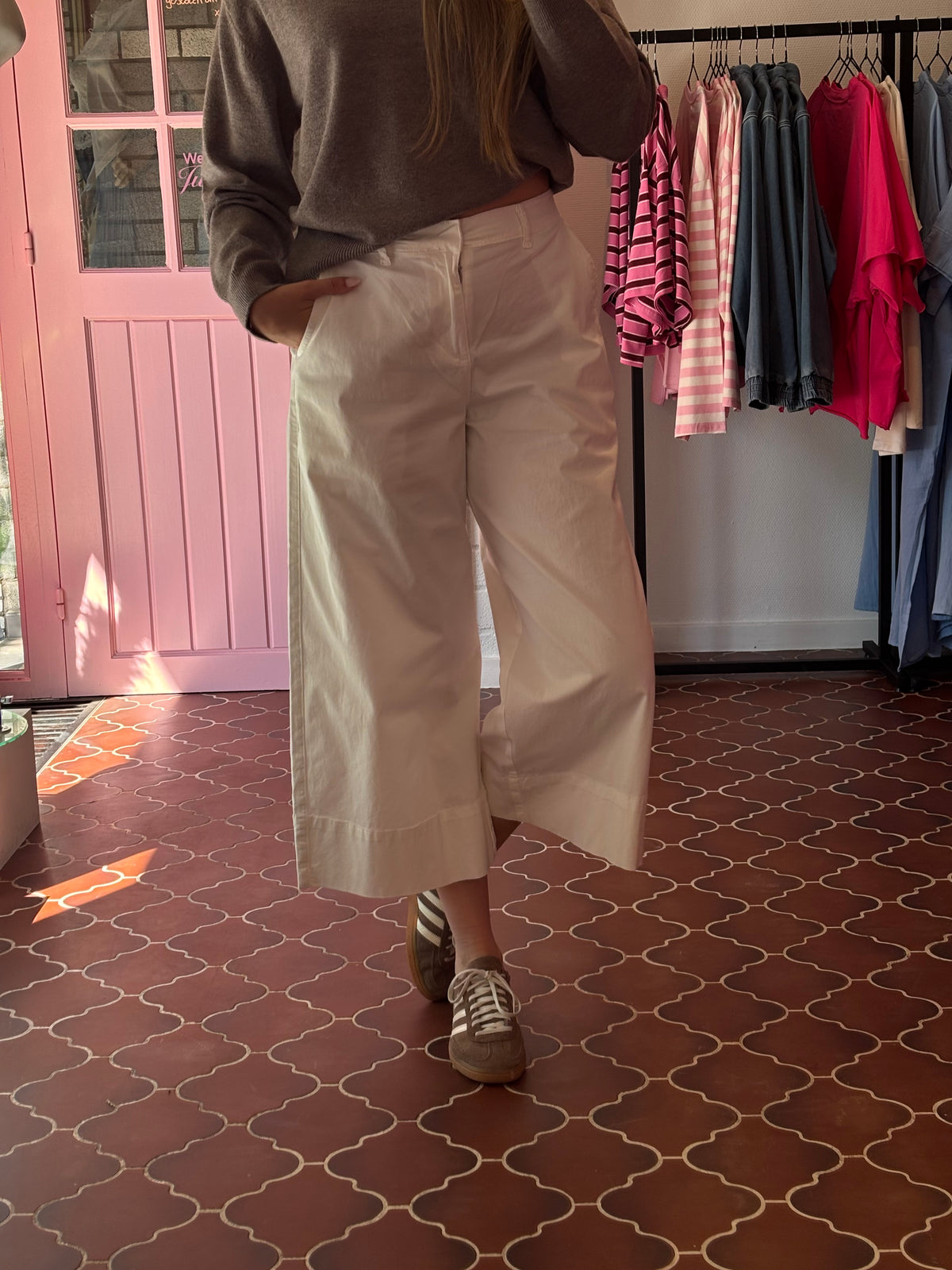 PULZ jeans -  Witte Wide Leg Broek