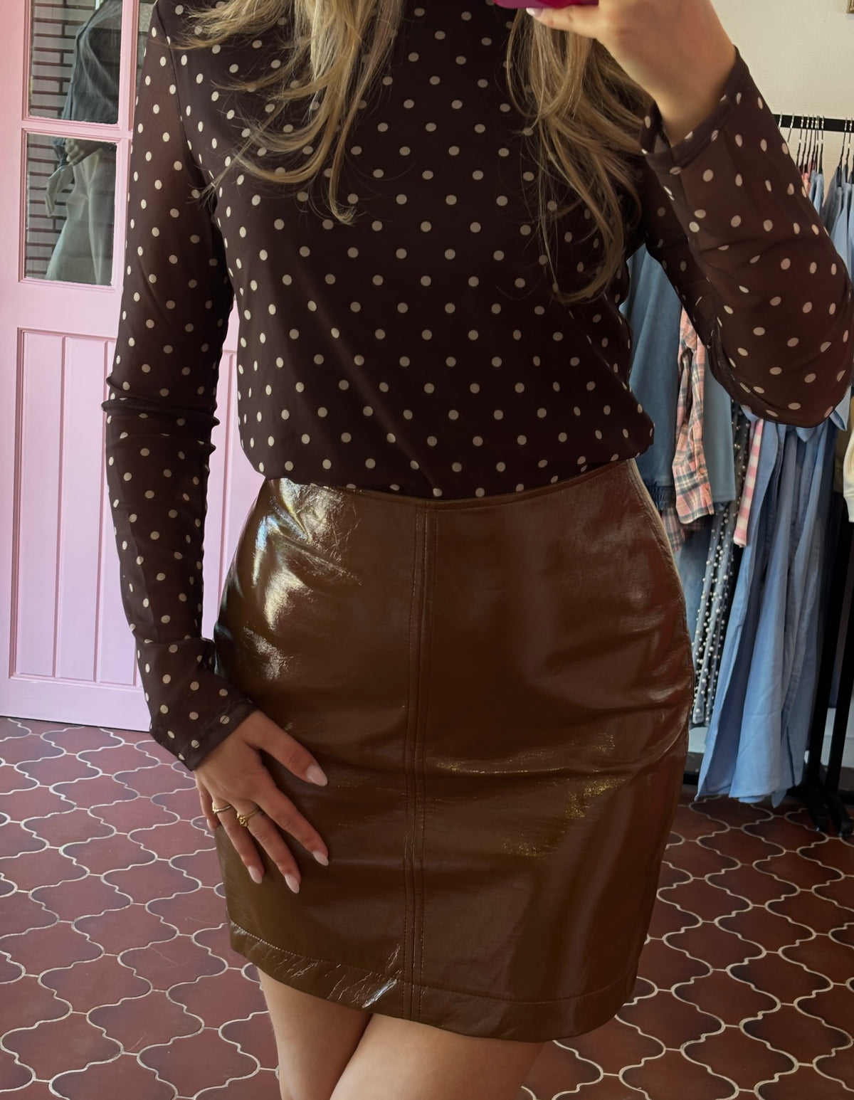 Ydence - polka dots top