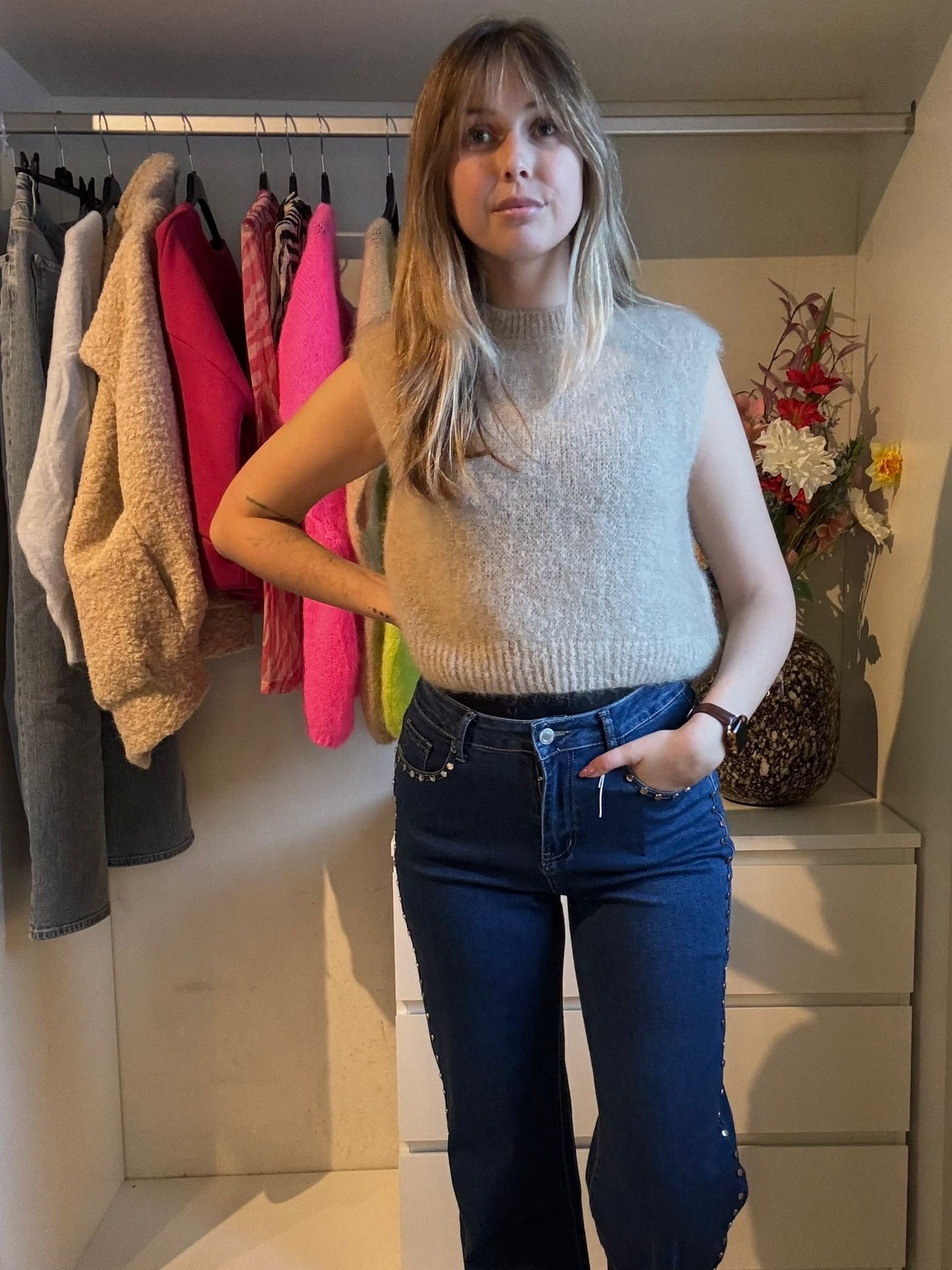 Juliette's jeansbroek studs