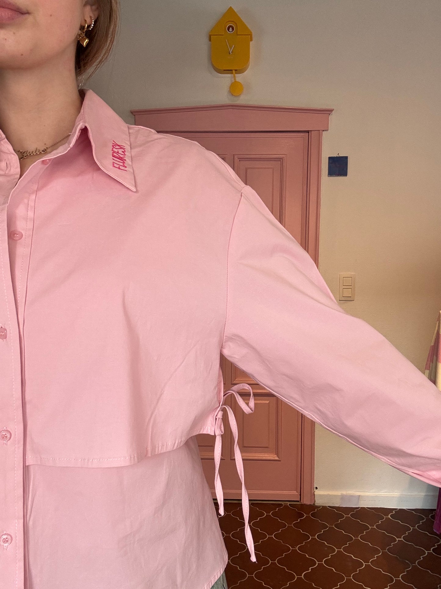 Fluresk - roze blouse met strik