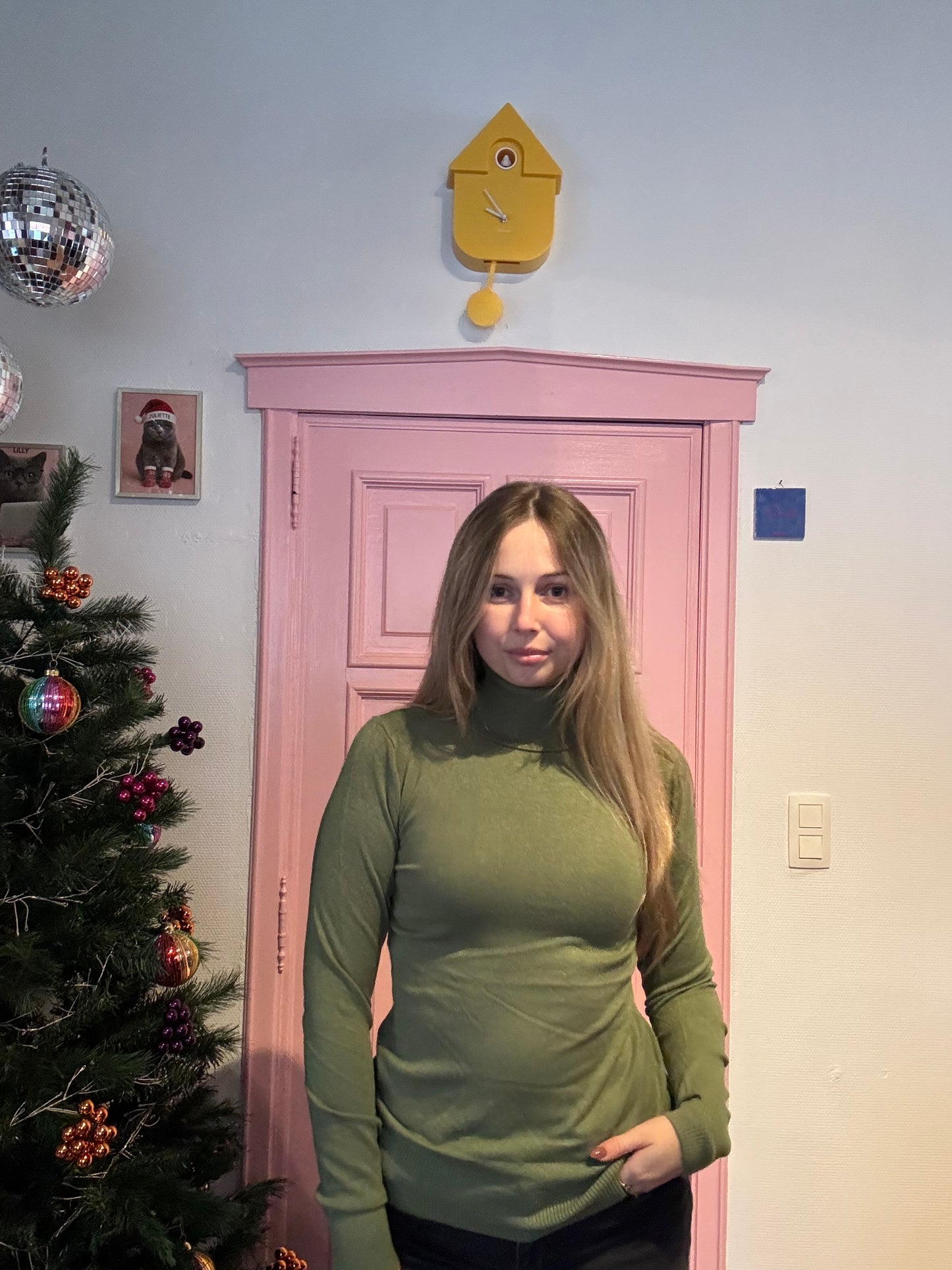 Juliette's trui met col en cashmere - khaki