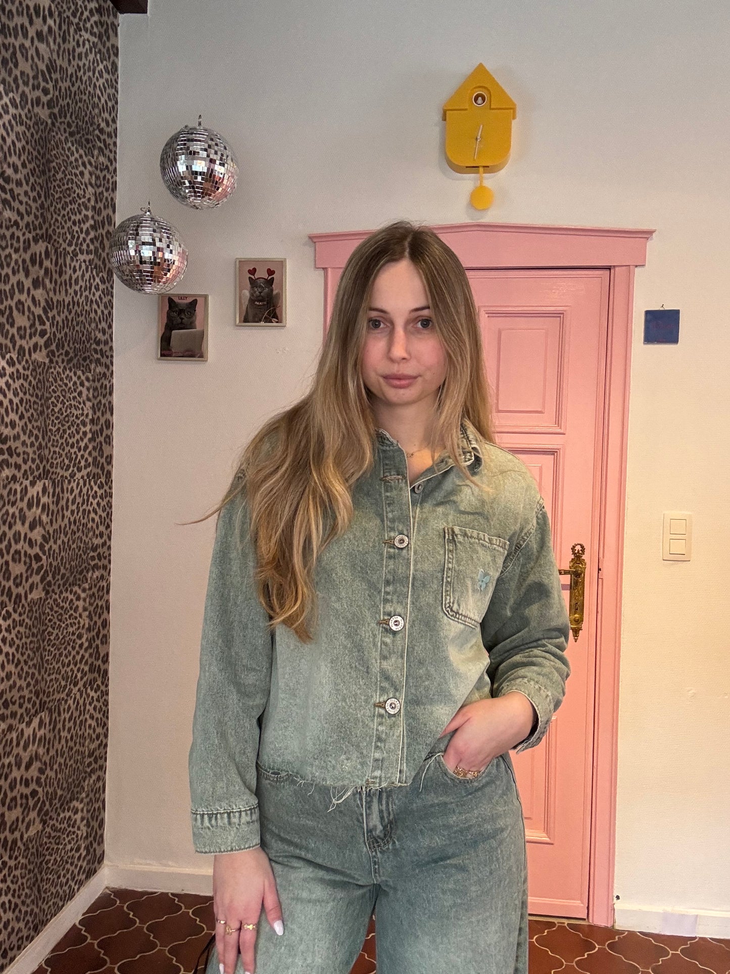 Fluresk - denim top met knoopsluiting