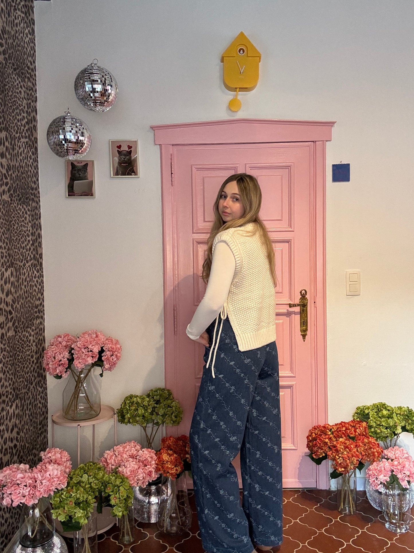 B.young - wide jeans met bloemen