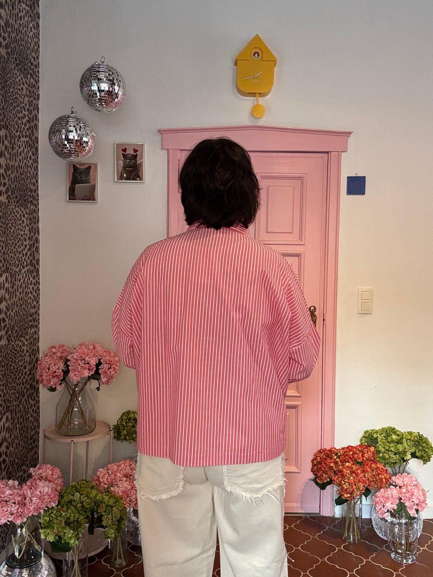 ICHI - Roze Gestreept Hemd