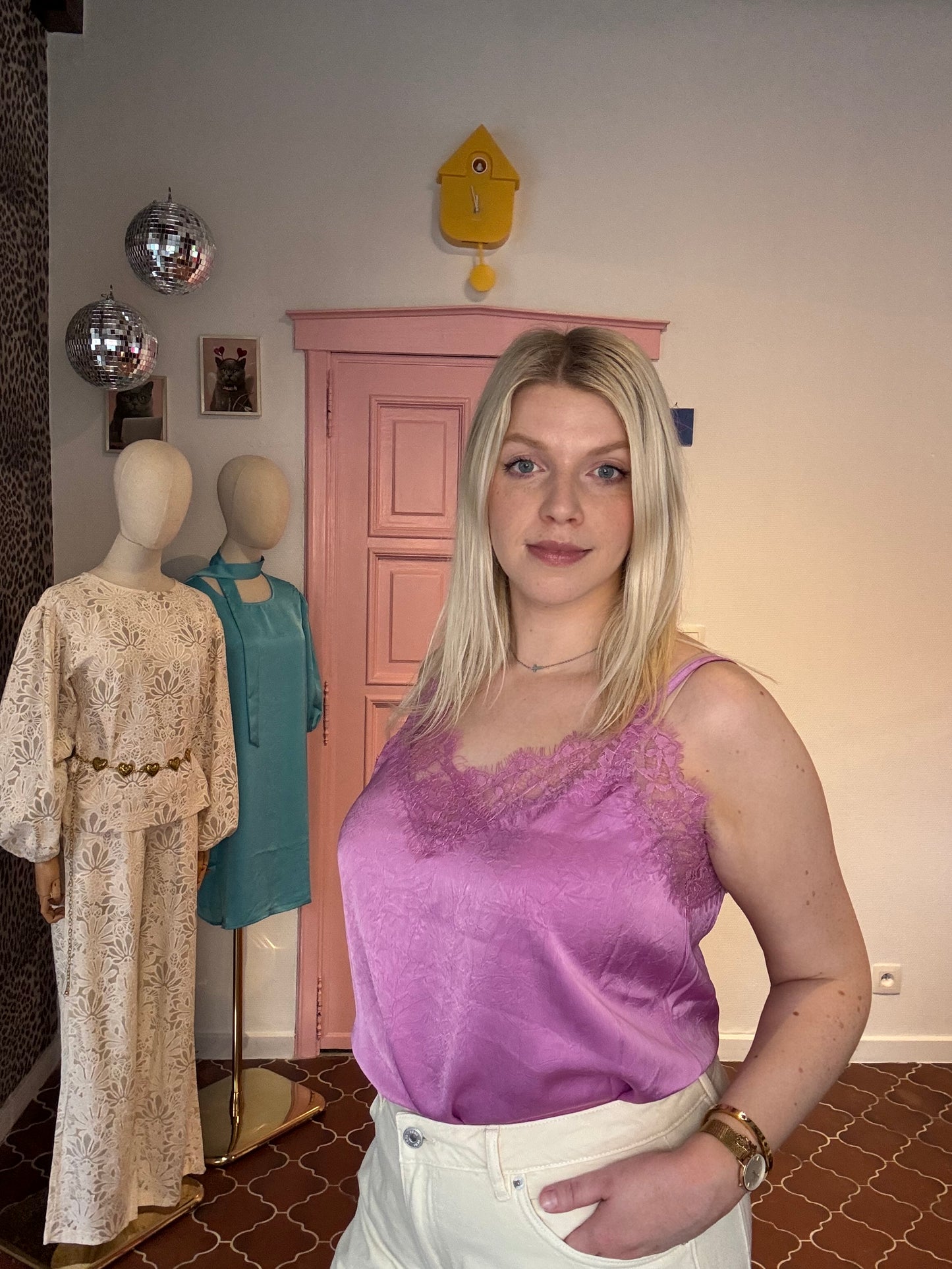 Ydence - Paarse Lace Top