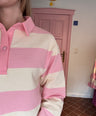 Fluresk roze-wit gestreepte longsleeve