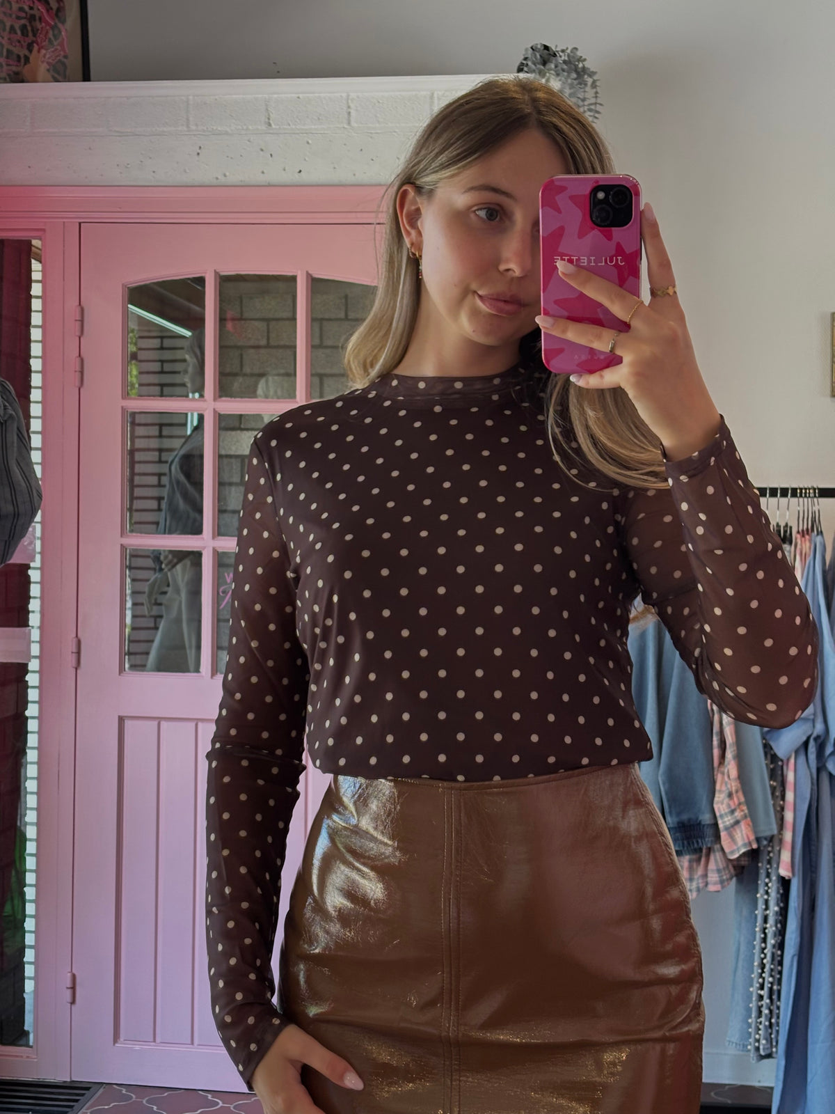 Ydence - polka dots top