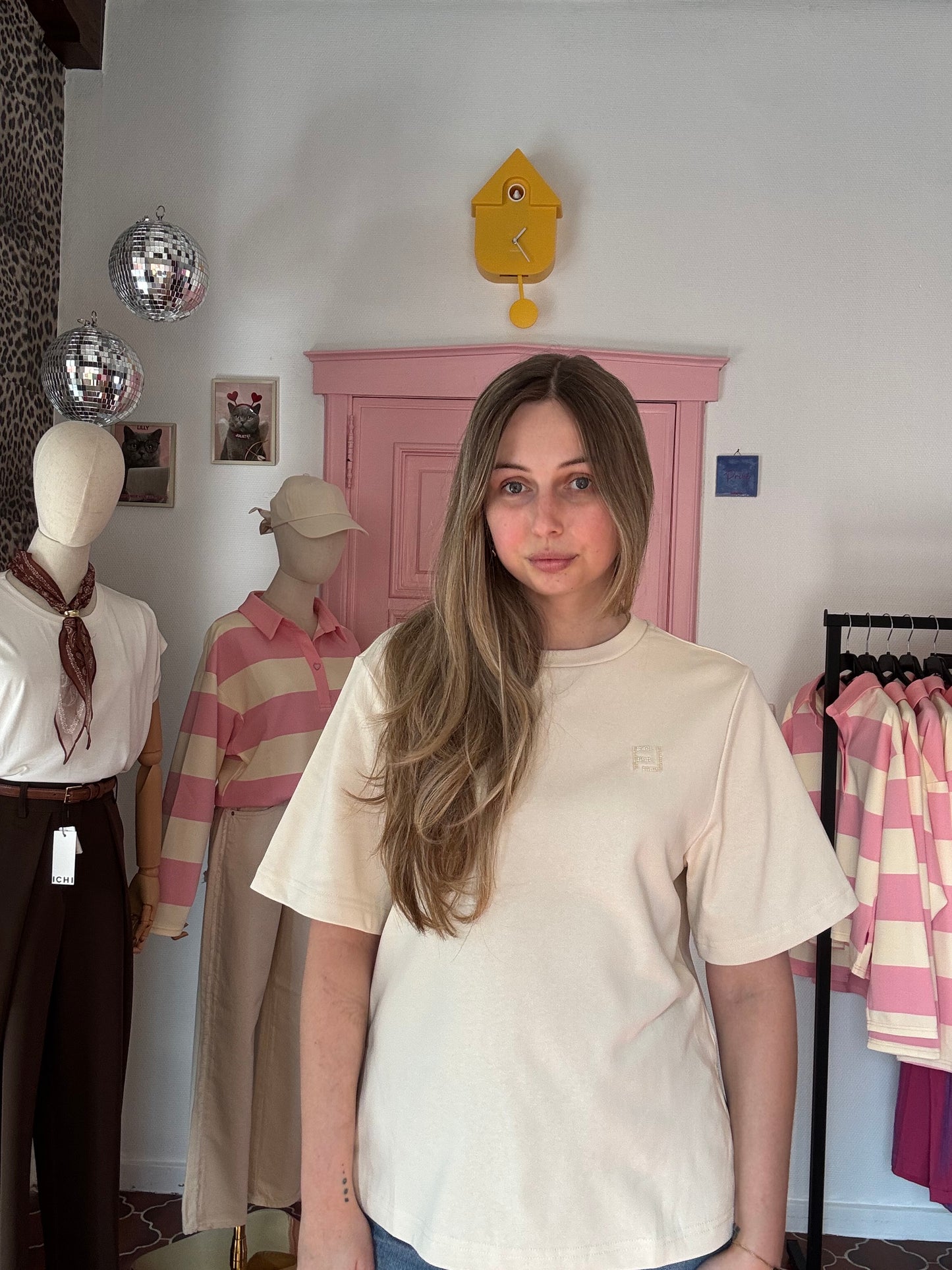 Fluresk - Beige Basic T-shirt