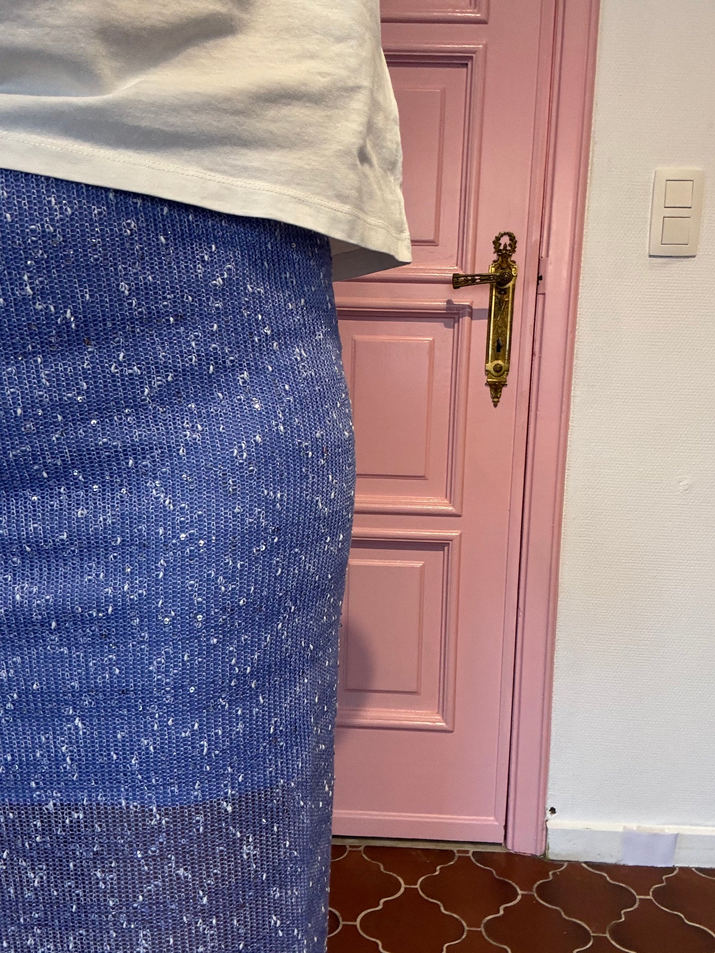 ICHI - Blauwe Pailletten Rok