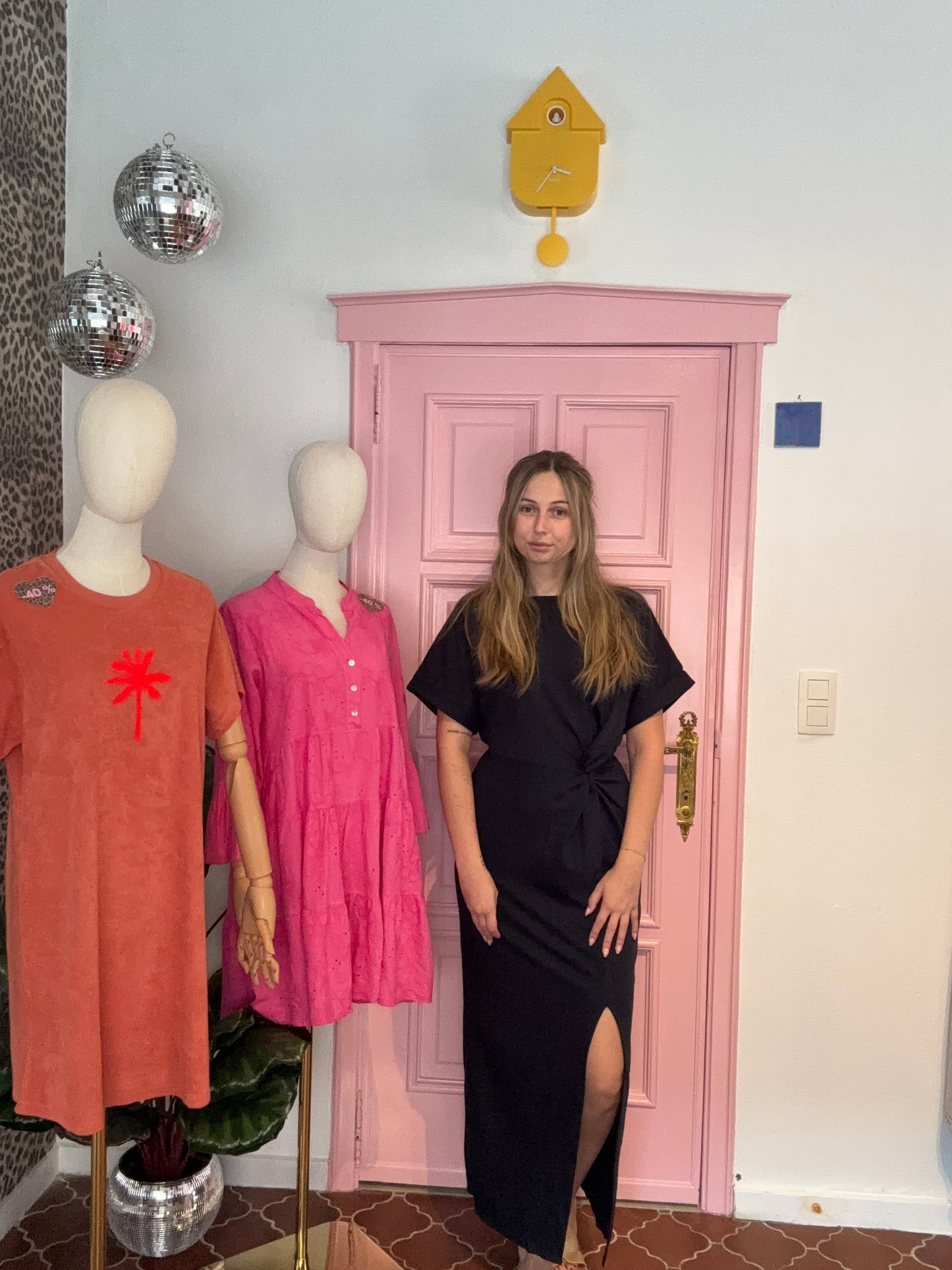 Julia's basic twist jurk jeansblauw