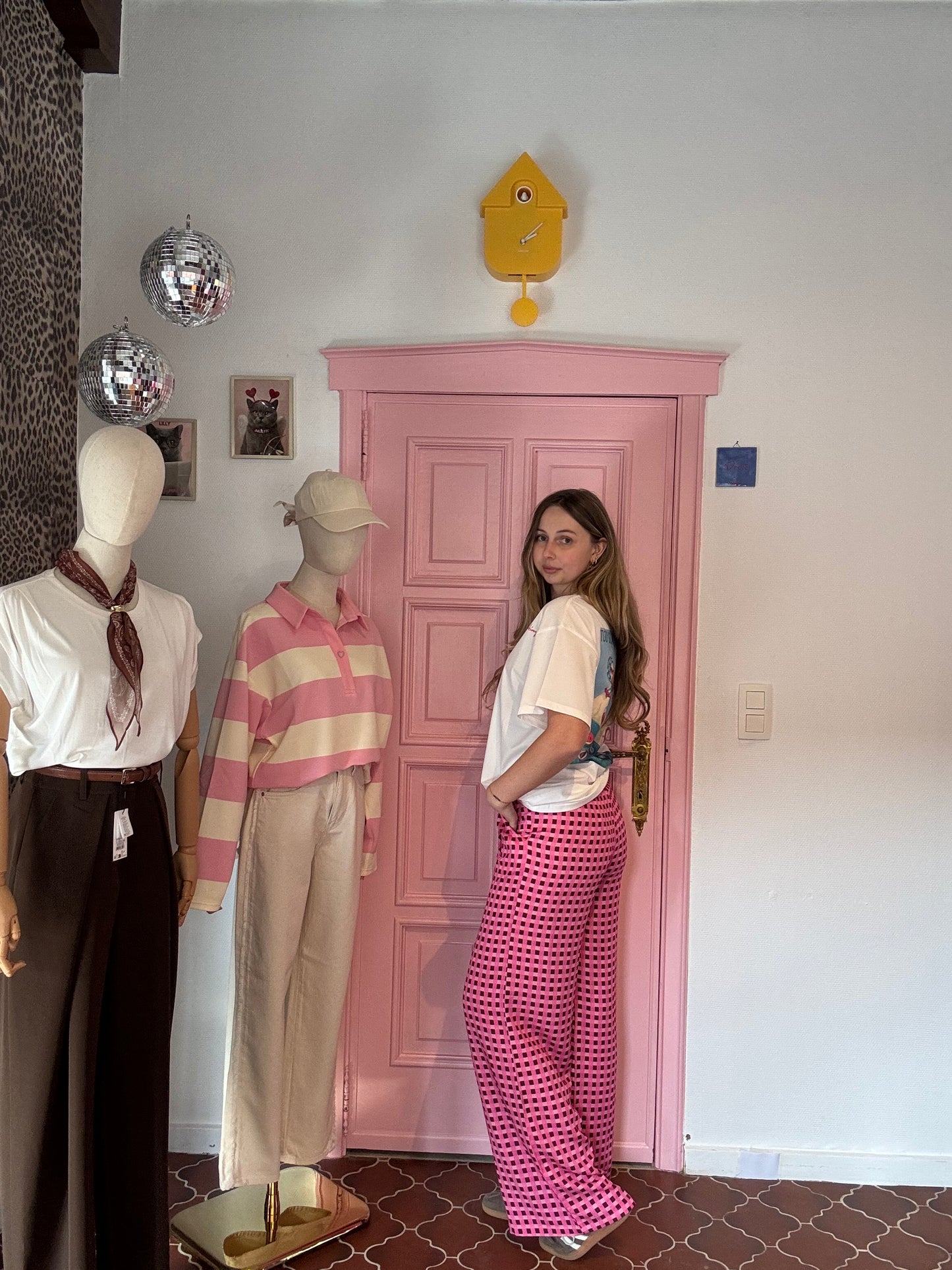 Ydence - Roze Geruite Broek