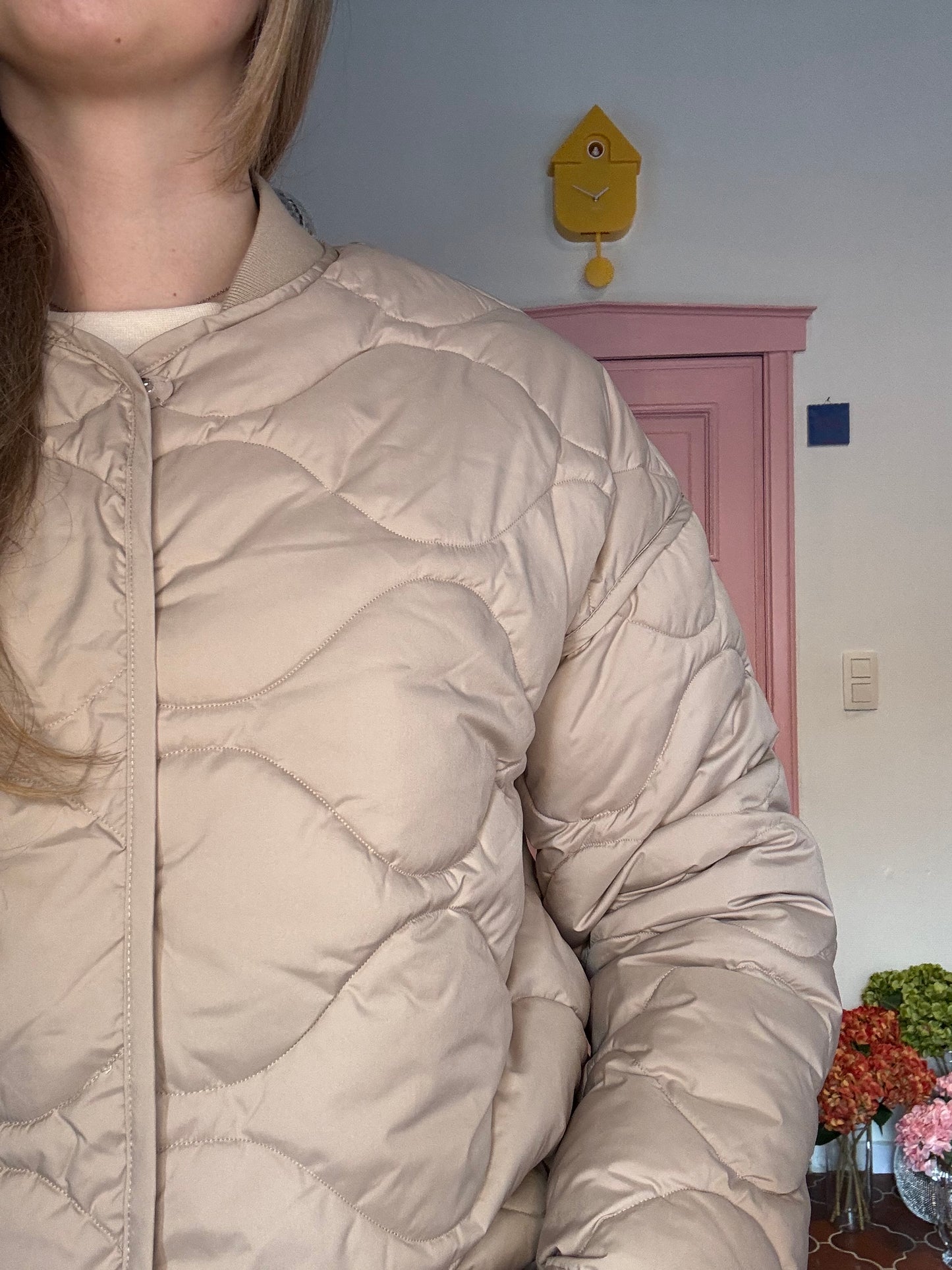 Pulz Jeans -  Beige Gewatteerde Jas