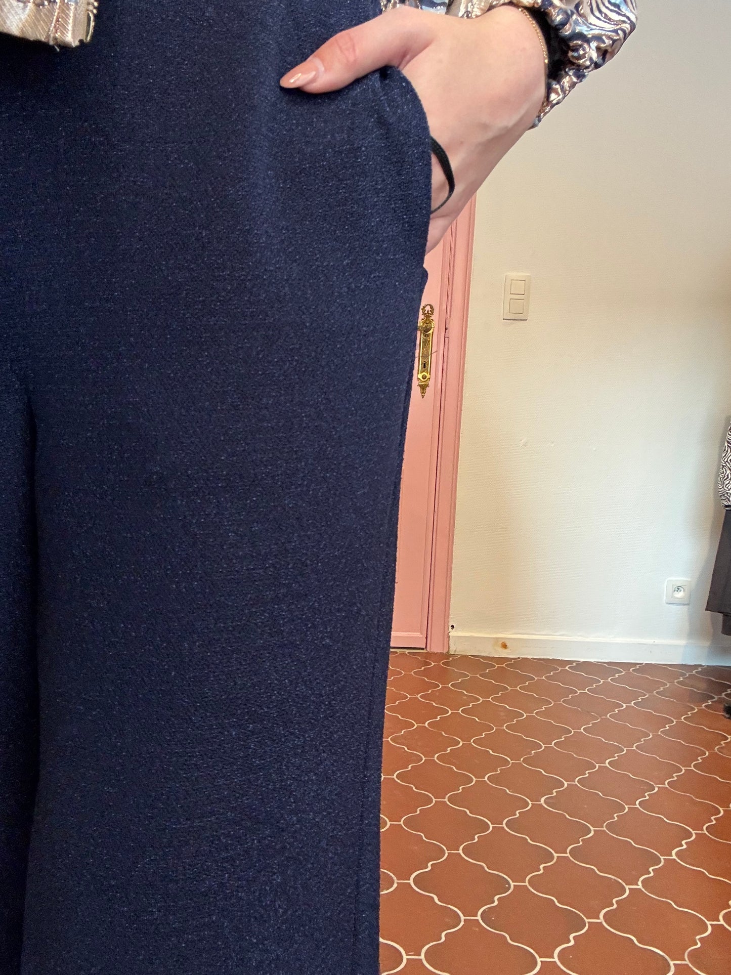 FLURESK - donkerblauwe glitter broek