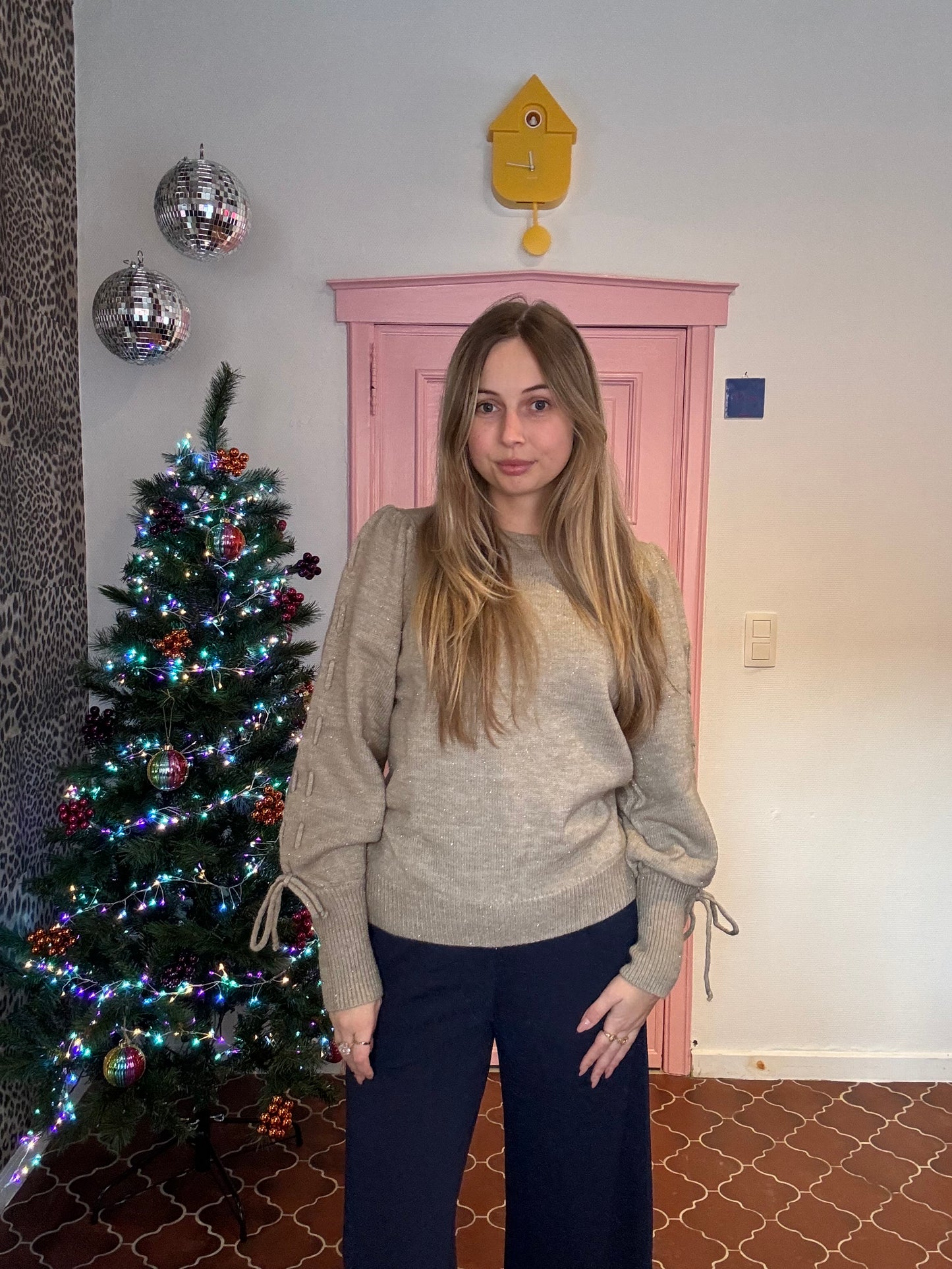 FLURESK - donkerblauwe glitter broek