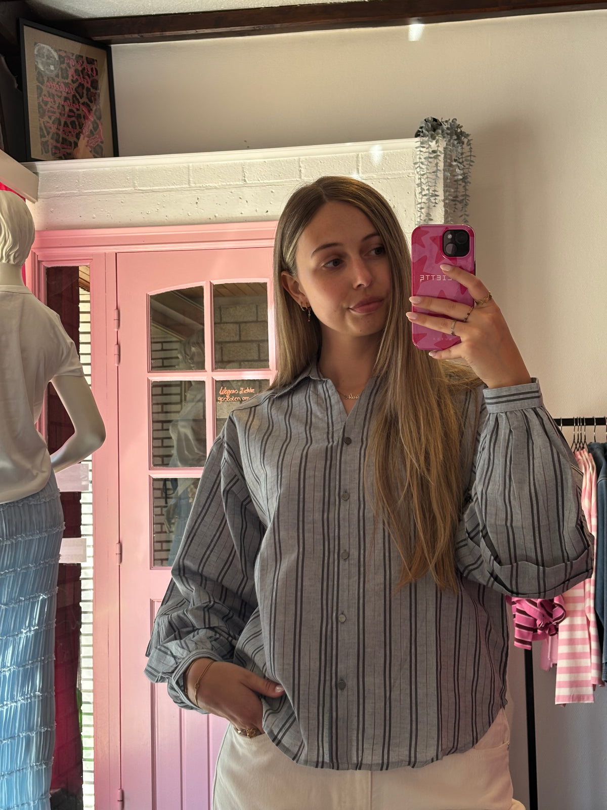 PULZ JEANS - Gestreept Hemdje