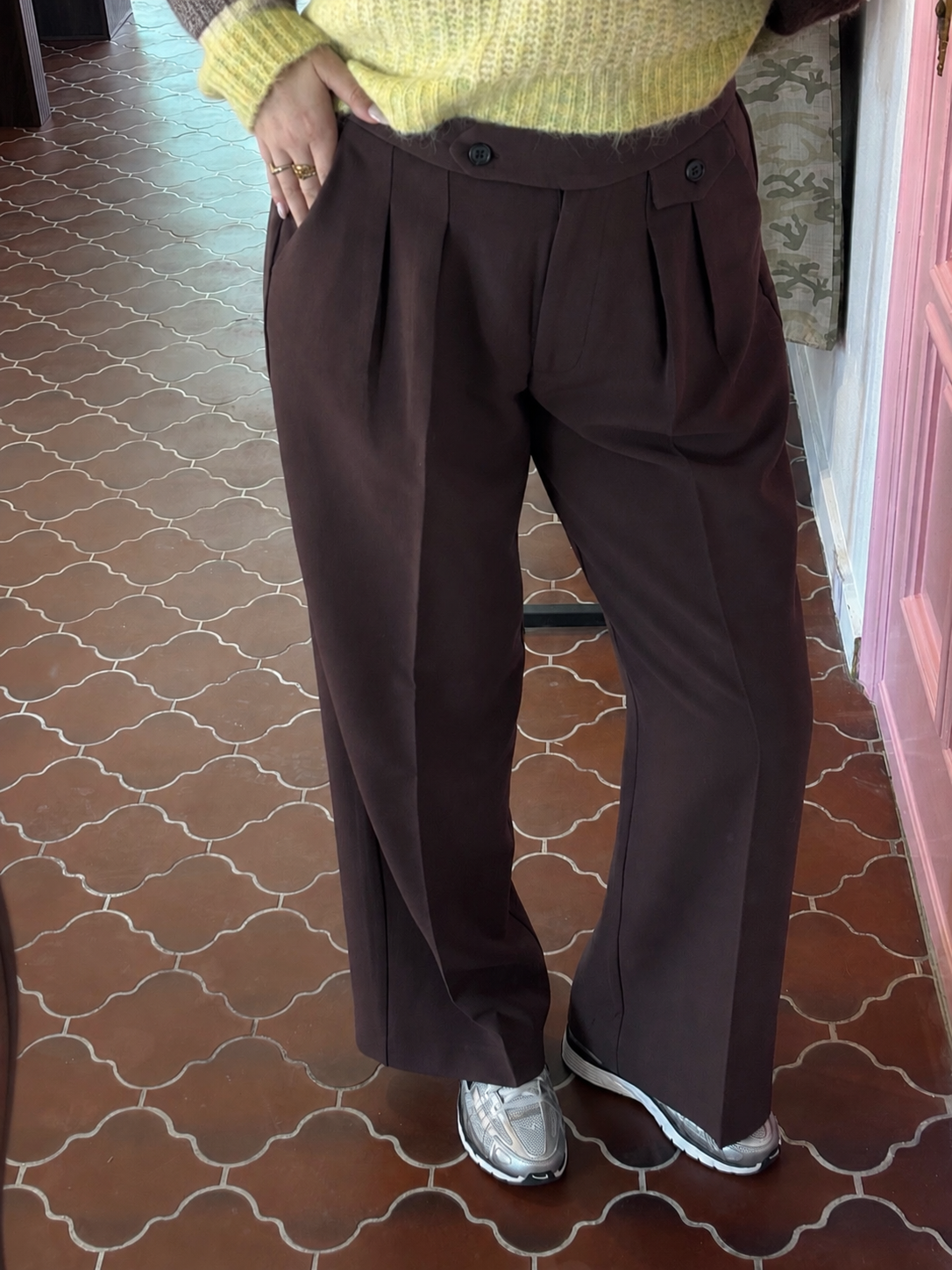 B.young - Bruin Wide Leg broek