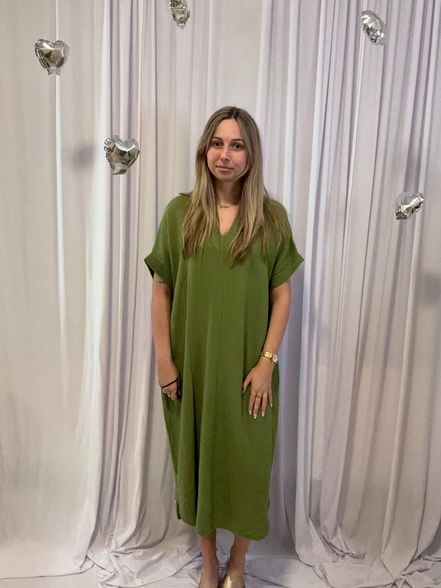 Julia’s tetra dress groen