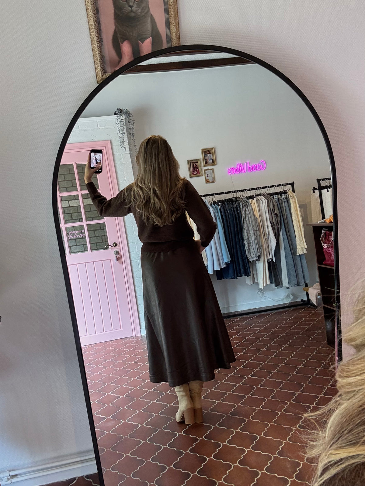 b.young - Bruine Rok in Leerlook