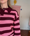 Ydence - Gestreepte Trui Roze Bordeaux