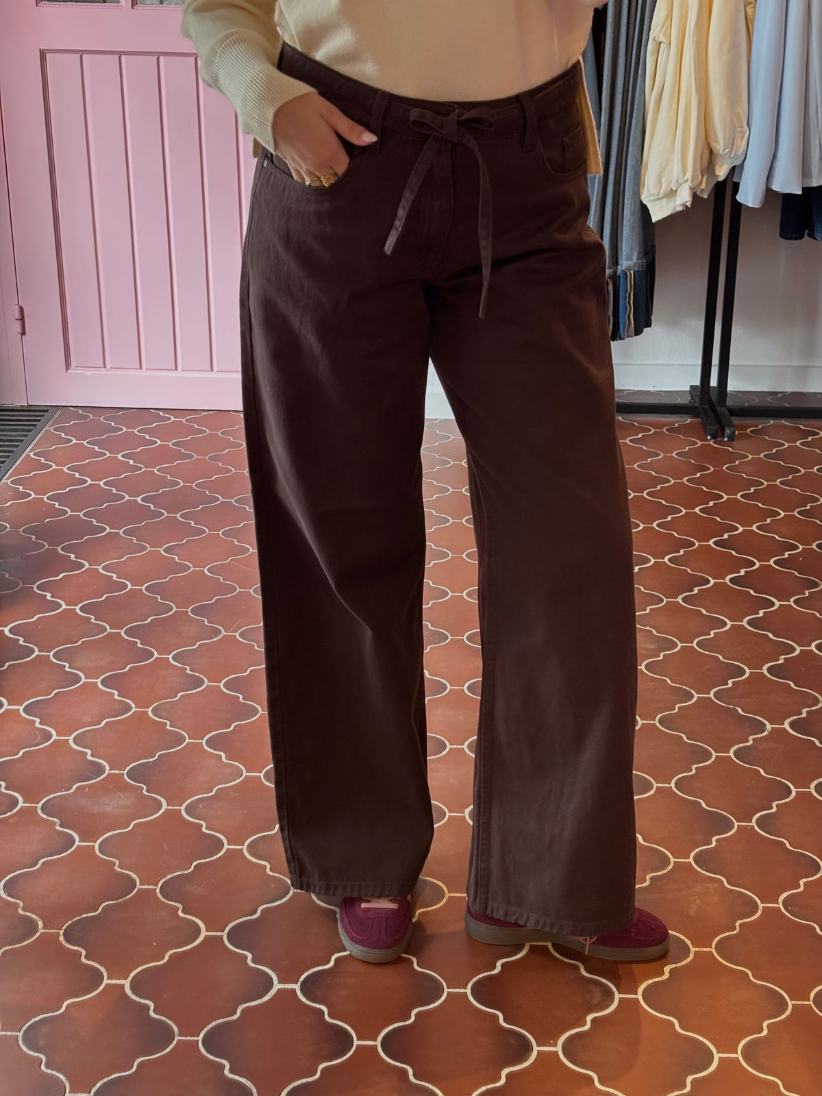 b.young - Dark Brown wide Leg Jeans