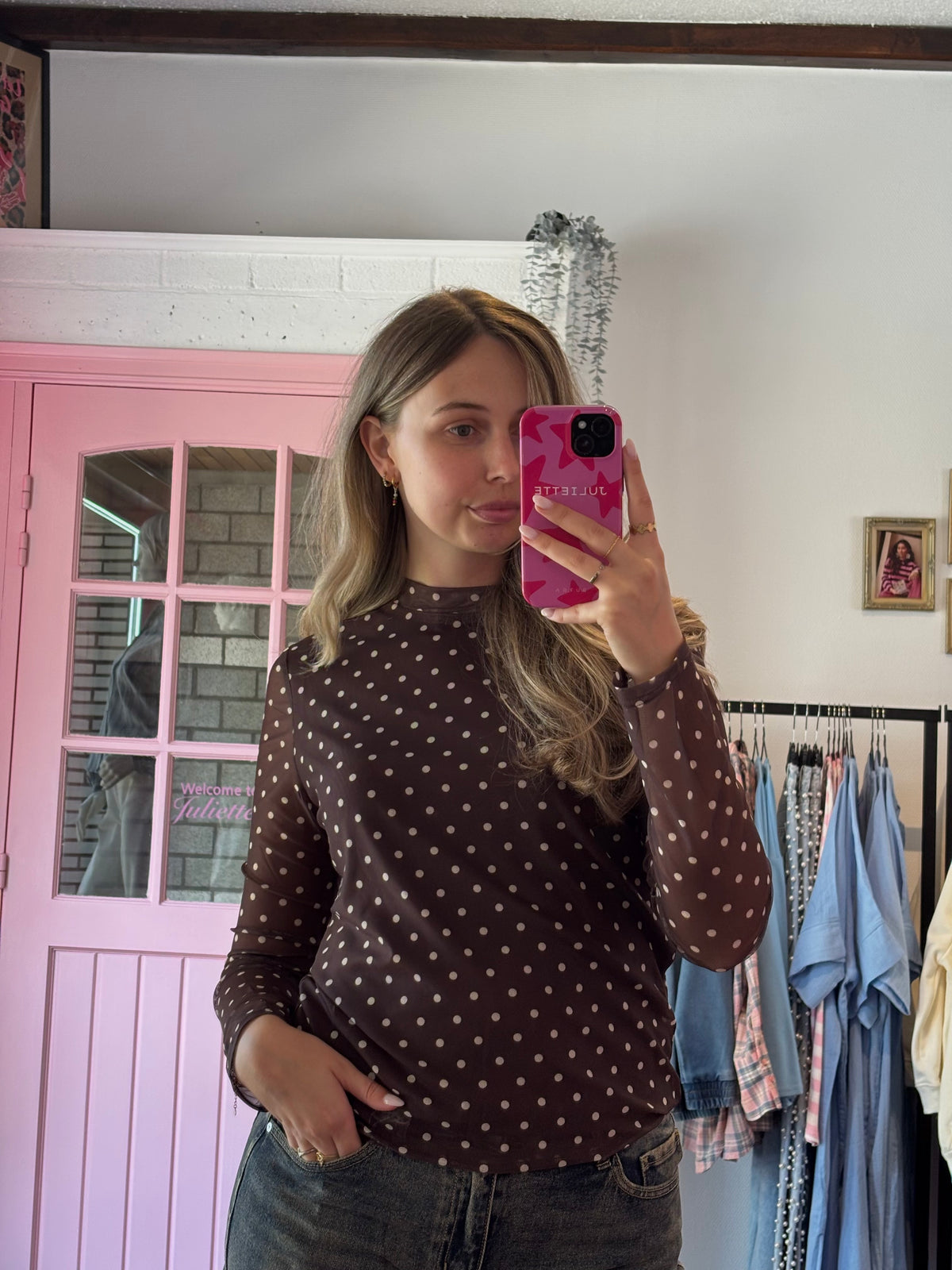 Ydence - polka dots top