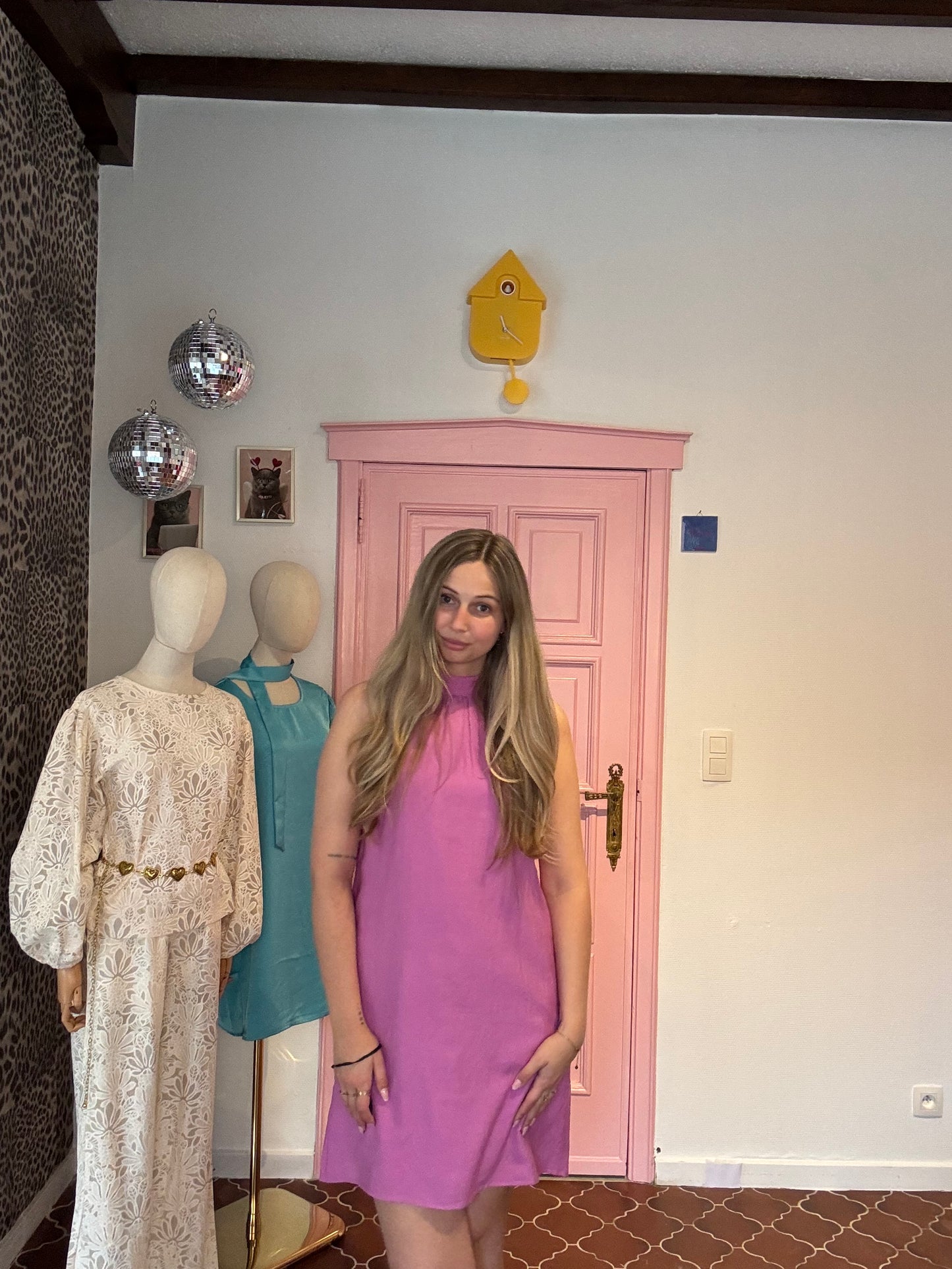 Ydence - Fuchsia Halter Jurk