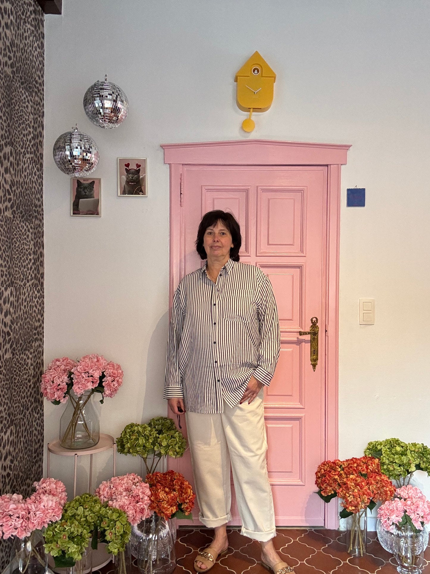 ICHI - Zwart/Wit Gestreept Hemd