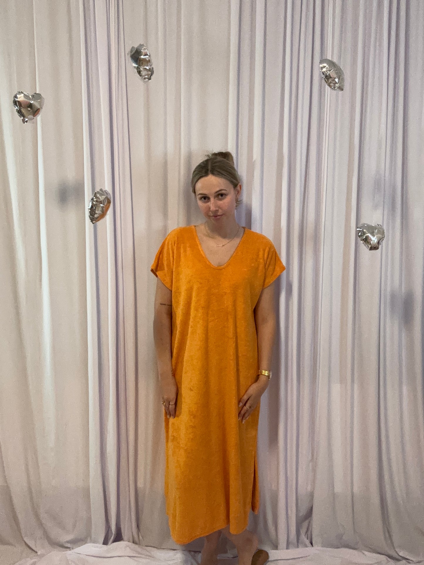 badstof jurk oranje