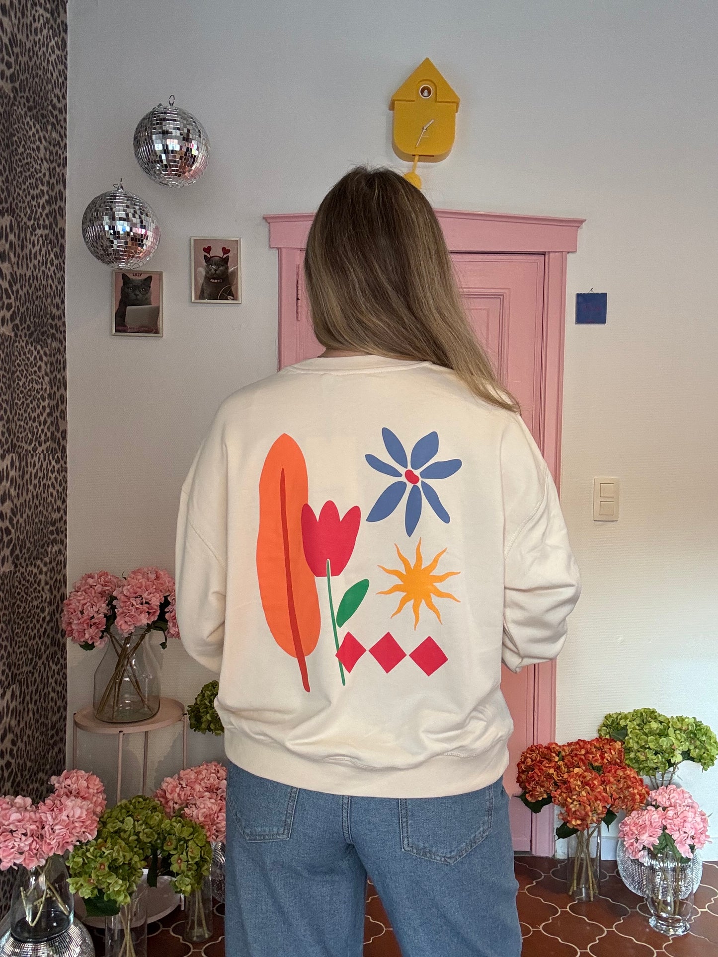 ICHI - Ecru Sweater met Print