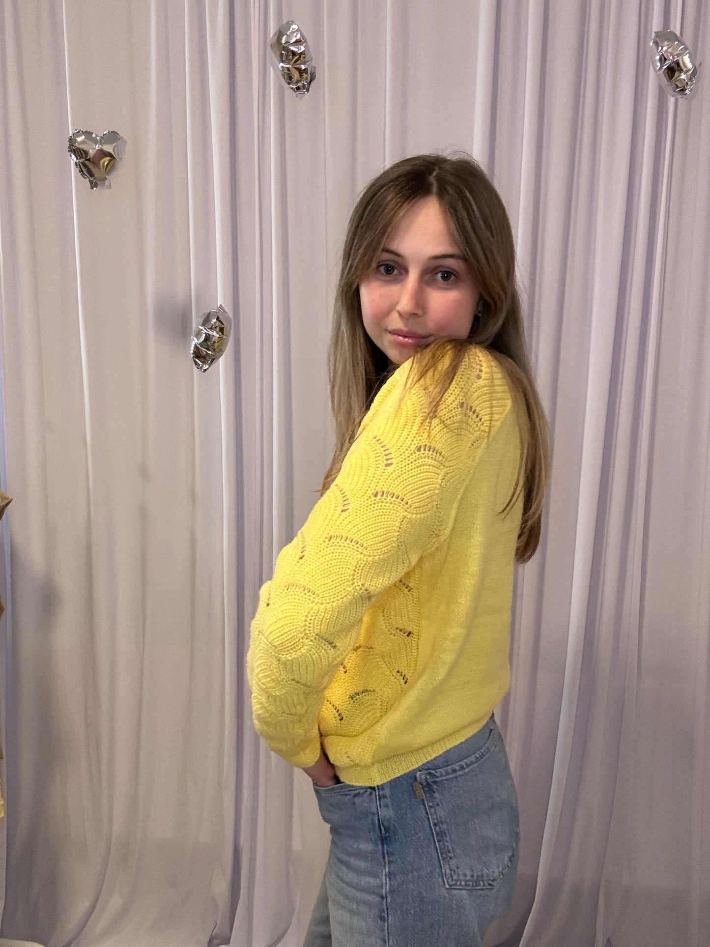 Juliette's yellow knitwear