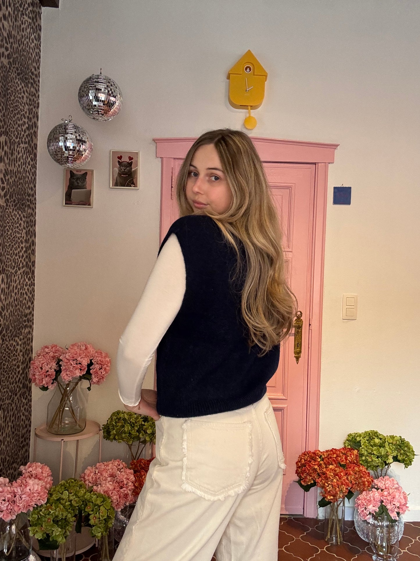 ICHI - Donkerblauwe Knit Debardeur