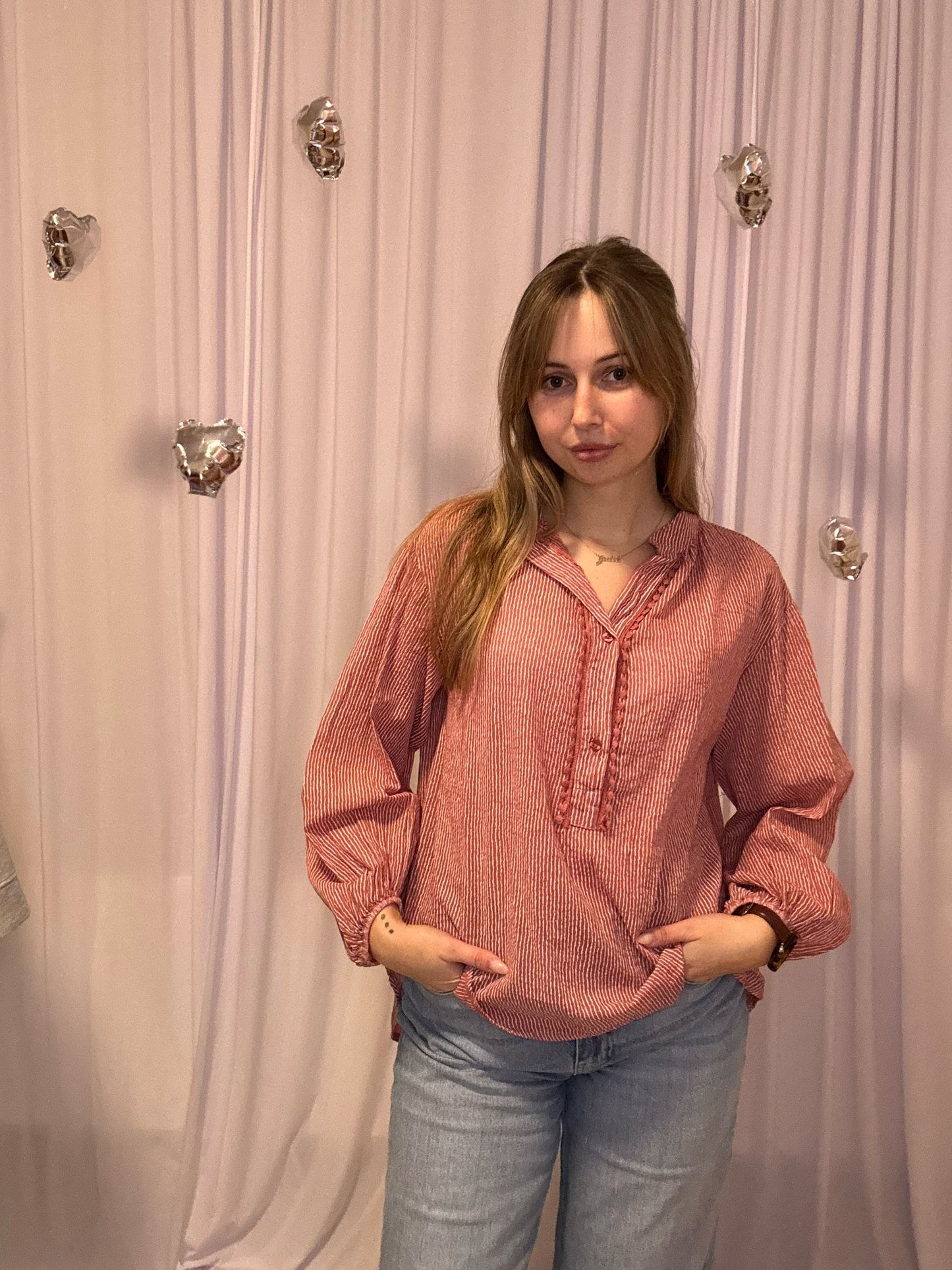 Juliette's romantische blouse - terracotta
