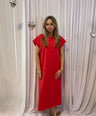 Julia’s t-shirt dress rood