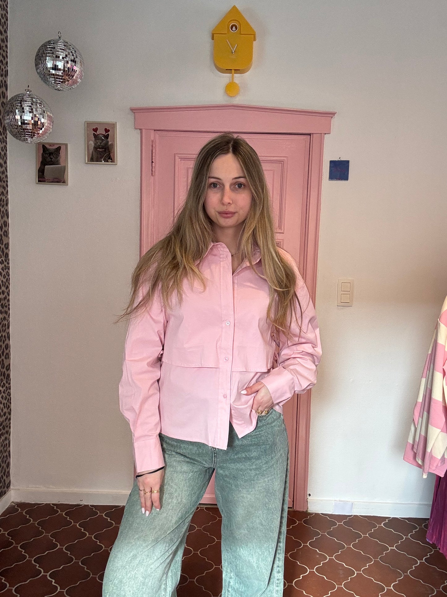 Fluresk - roze blouse met strik