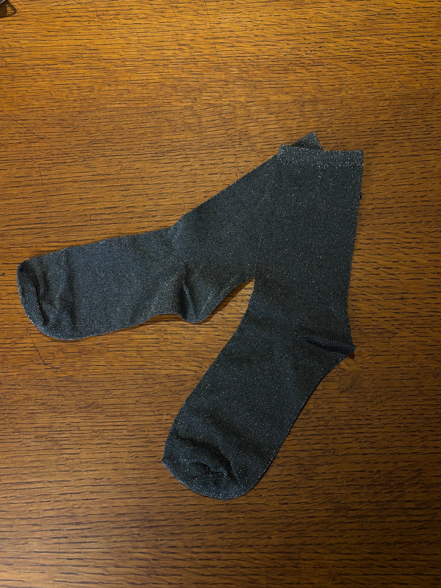 ICHI - Donkergrijze & lichtgrijze glittersokken