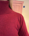 Juliette's trui met col en cashmere - bordeaux