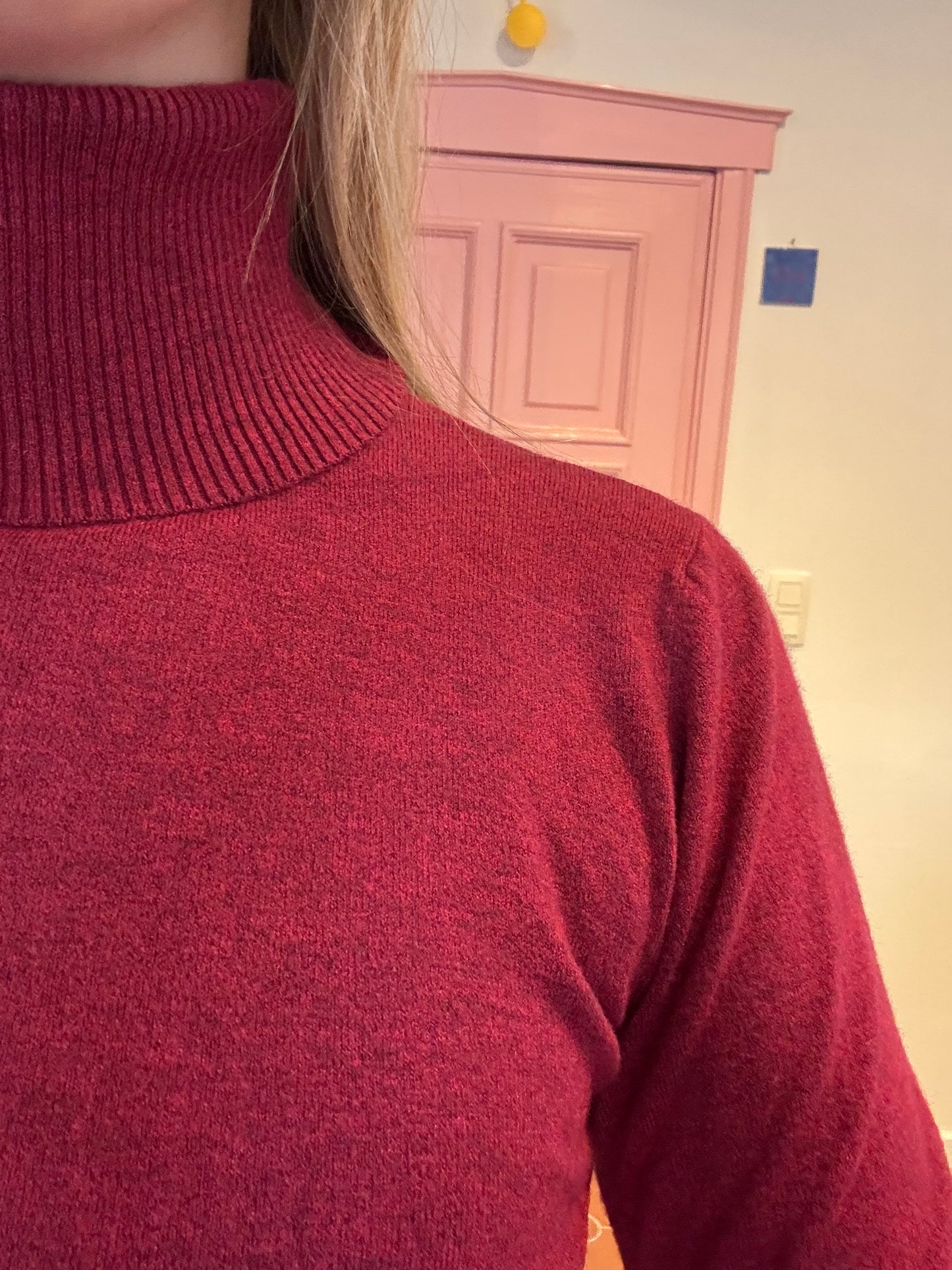 Juliette's trui met col en cashmere - bordeaux