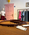 ICHI - bruine riem met gouden gesp