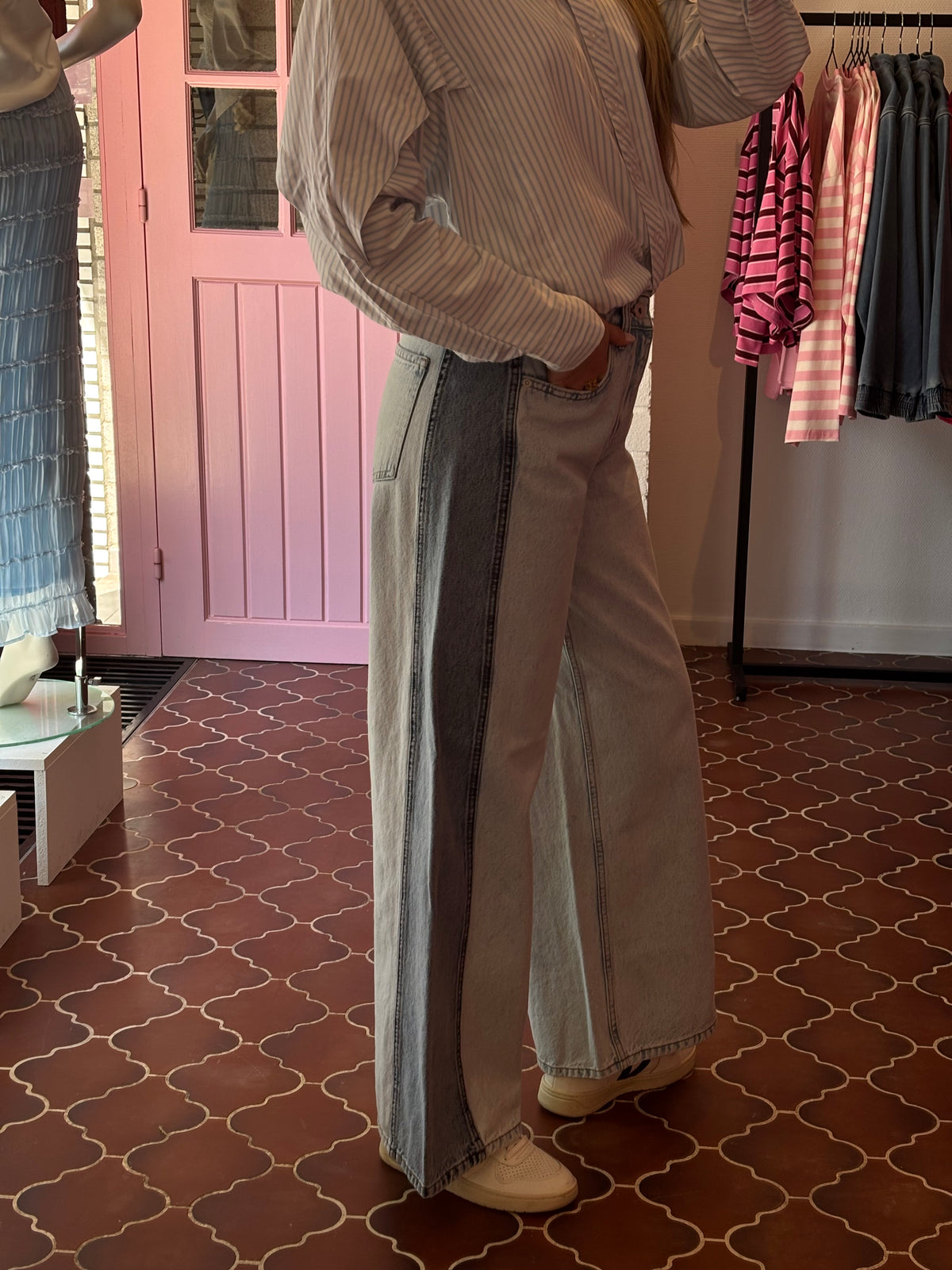 ICHI - Lichte Wide Leg Jeans