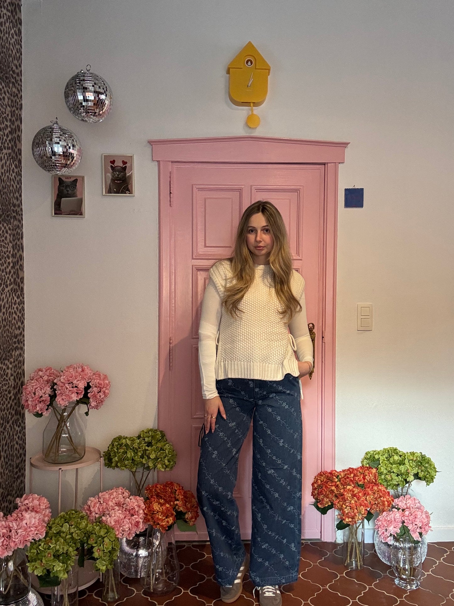 B.young - wide jeans met bloemen