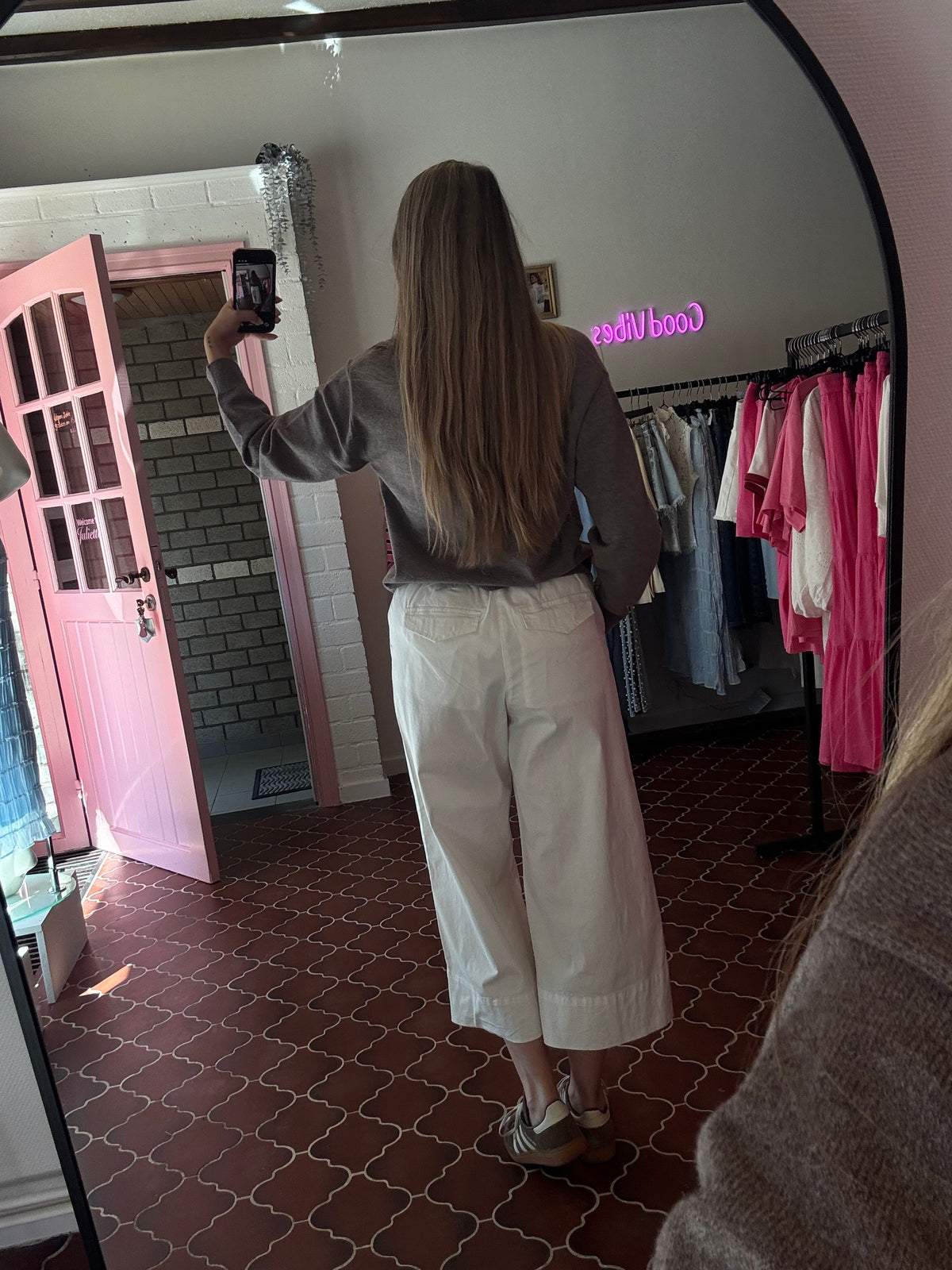 PULZ jeans -  Witte Wide Leg Broek
