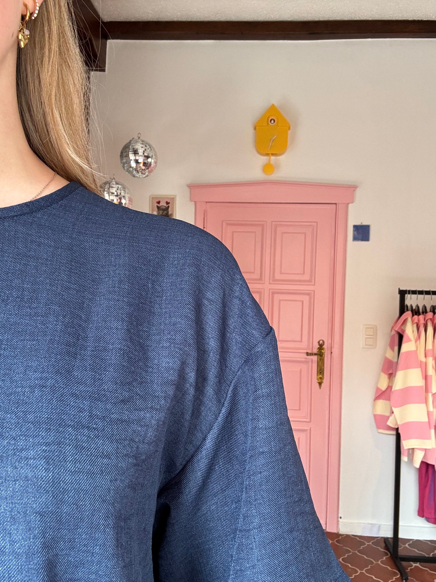 ICHI - Donkerblauwe Top