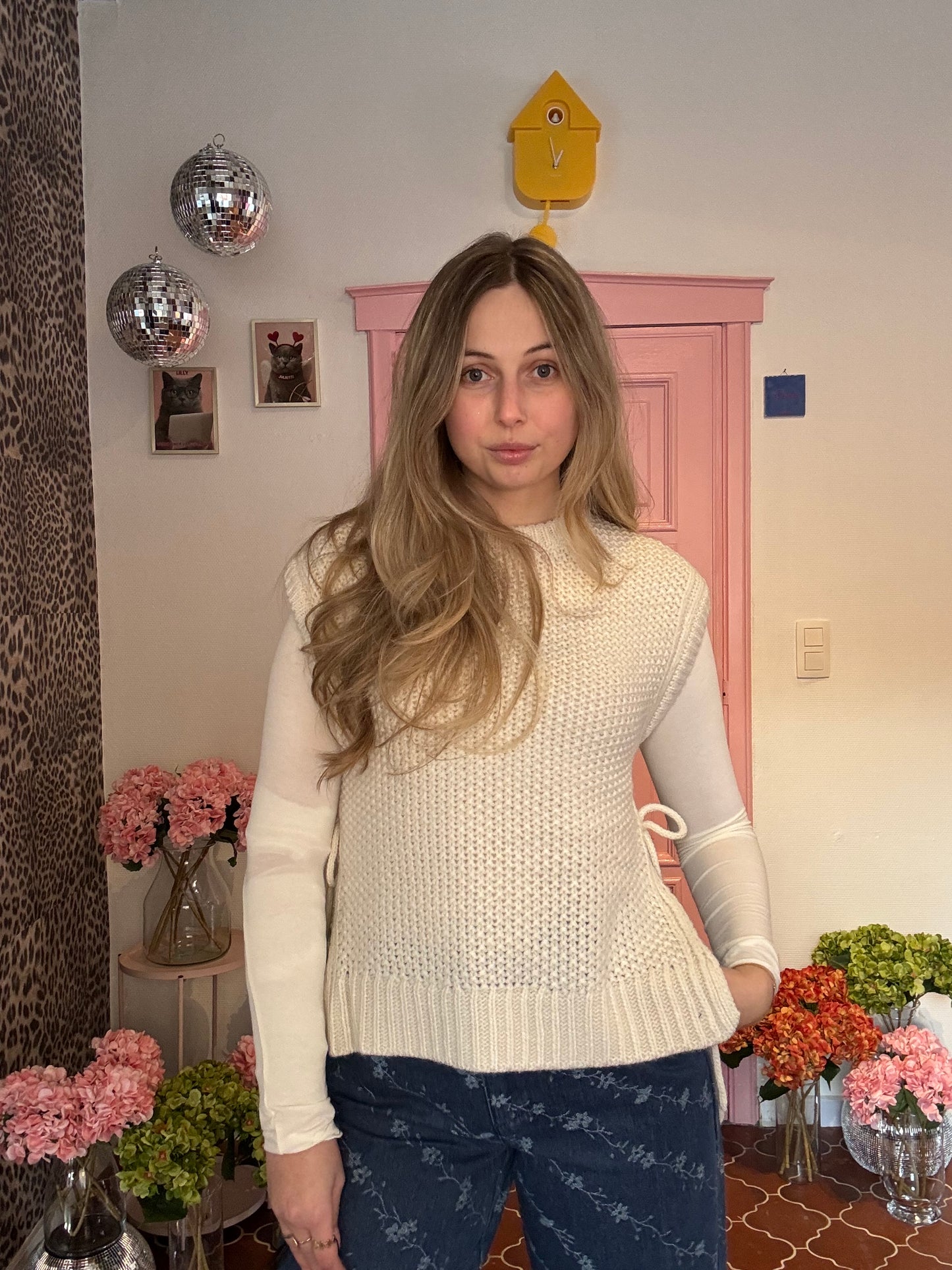 B.young - Ecru Knit Debardeur