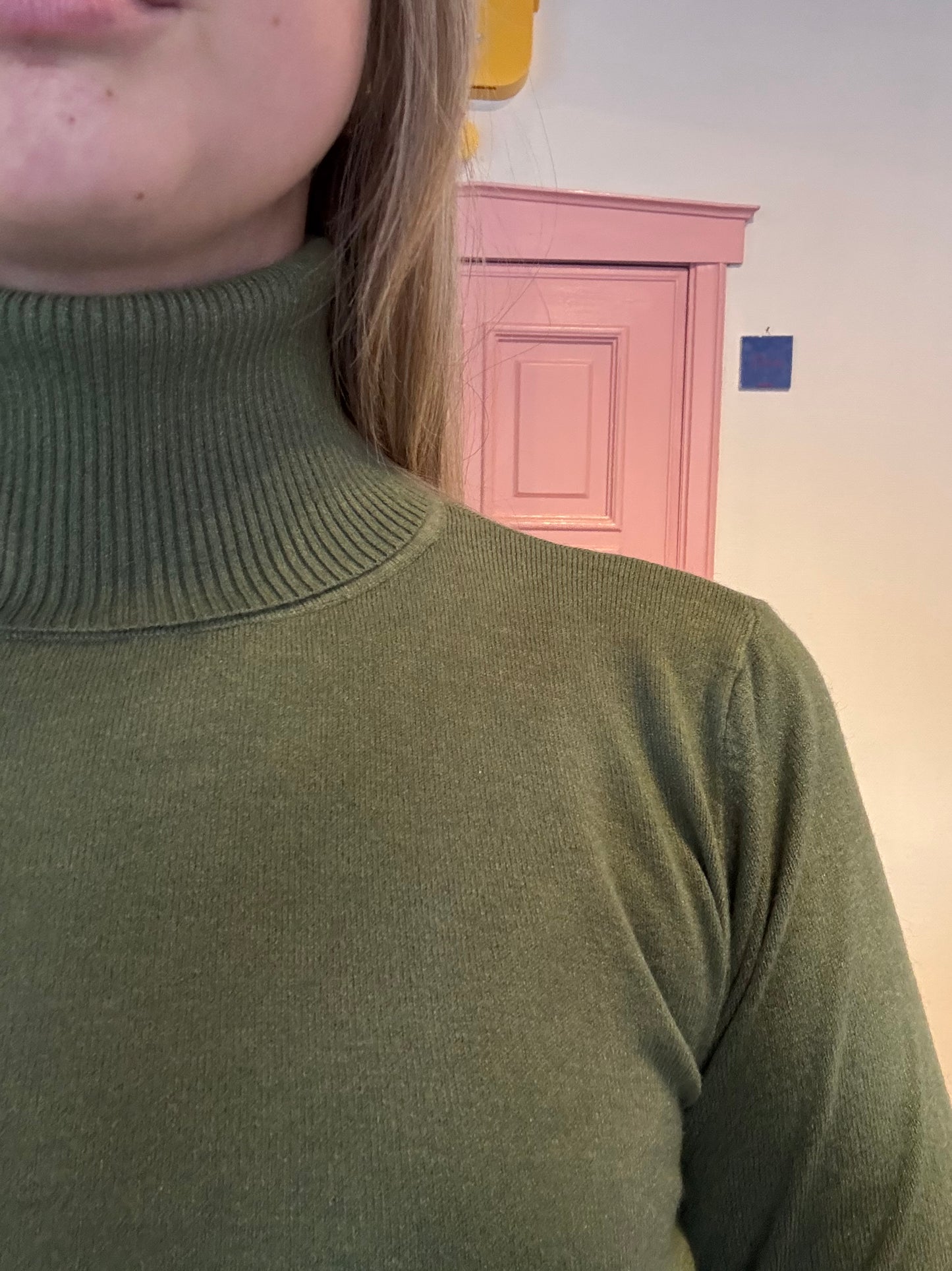 Juliette's trui met col en cashmere - khaki