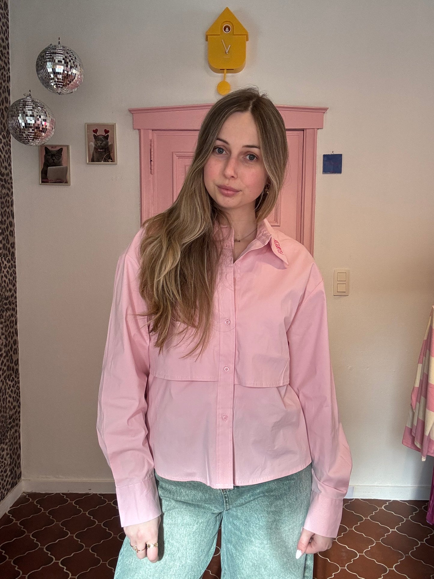 Fluresk - roze blouse met strik